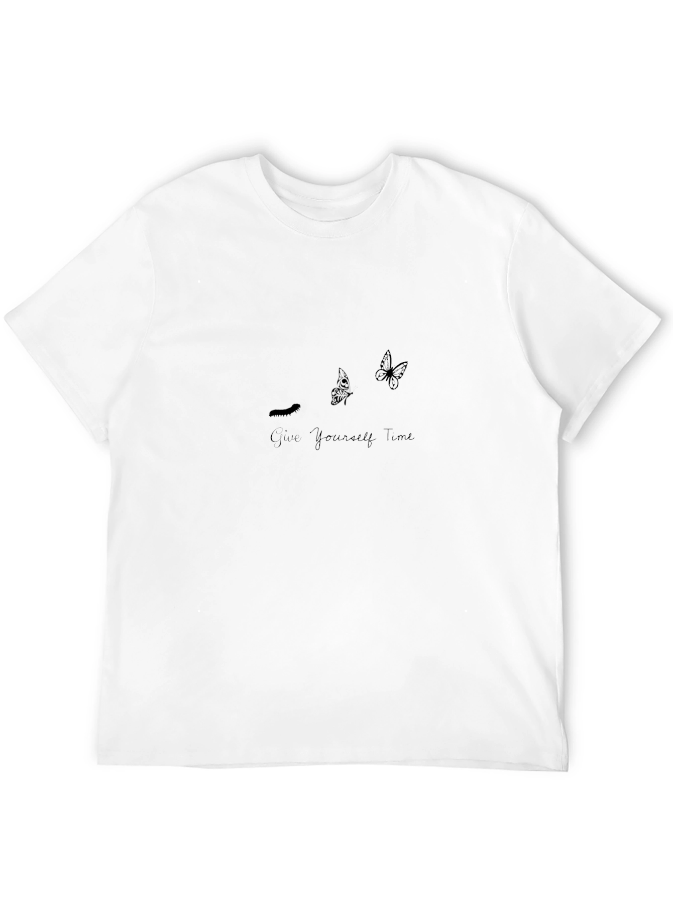 Black Give Yourself Time Butterfly Graphic Tee
