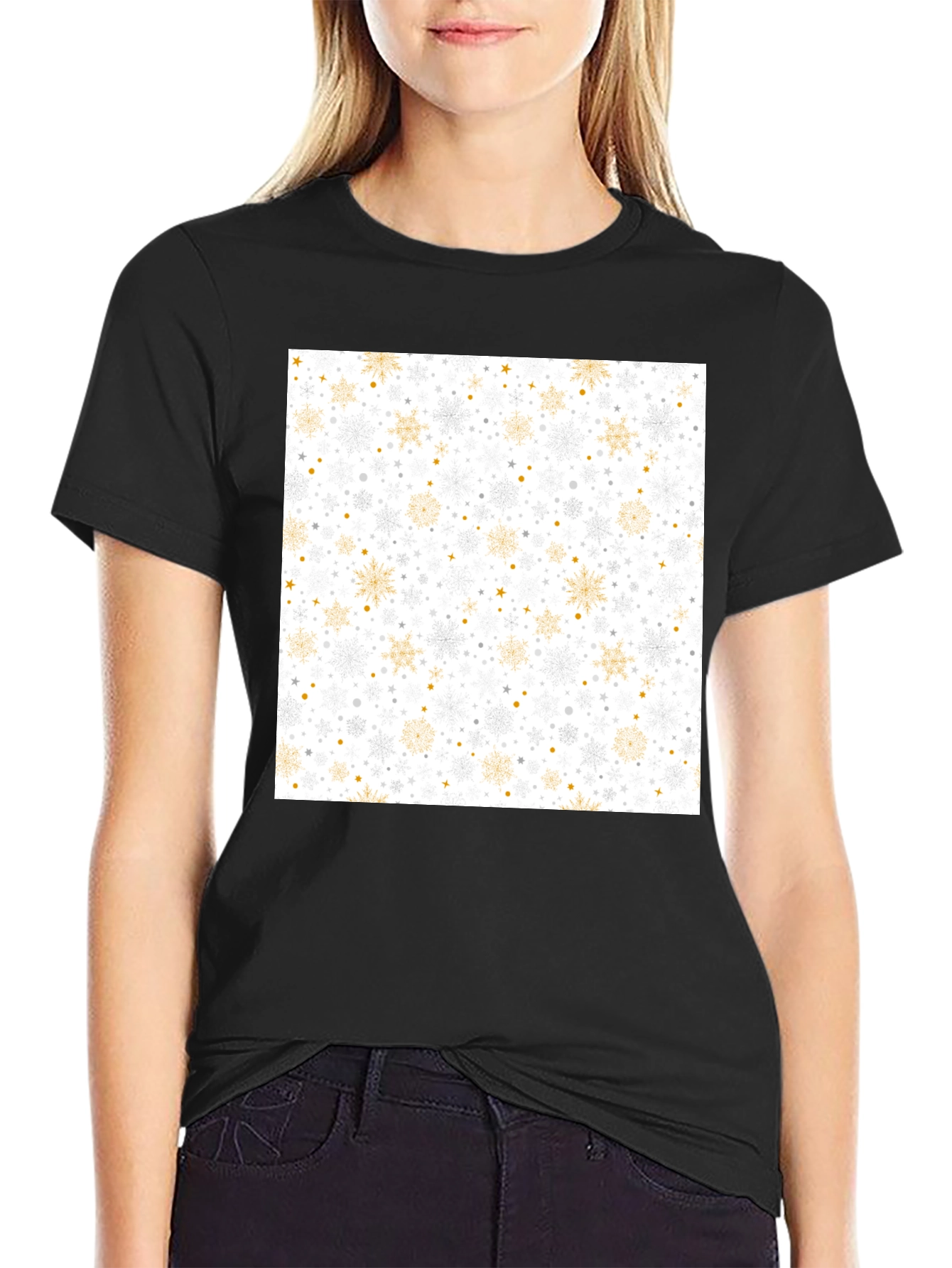Festive Snowflake Pattern Tee - Holiday Style