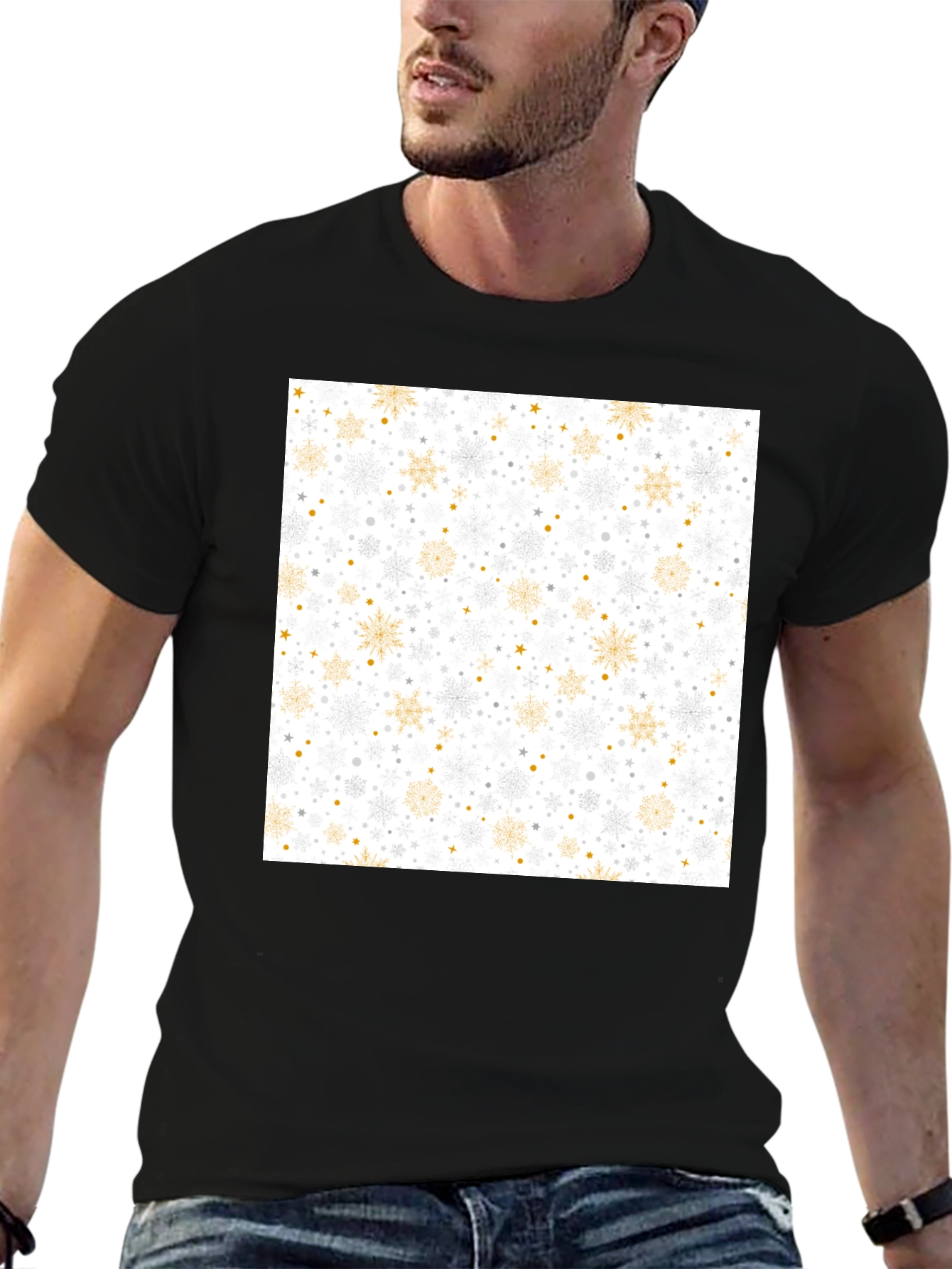 Festive Snowflake Pattern Tee - Holiday Style