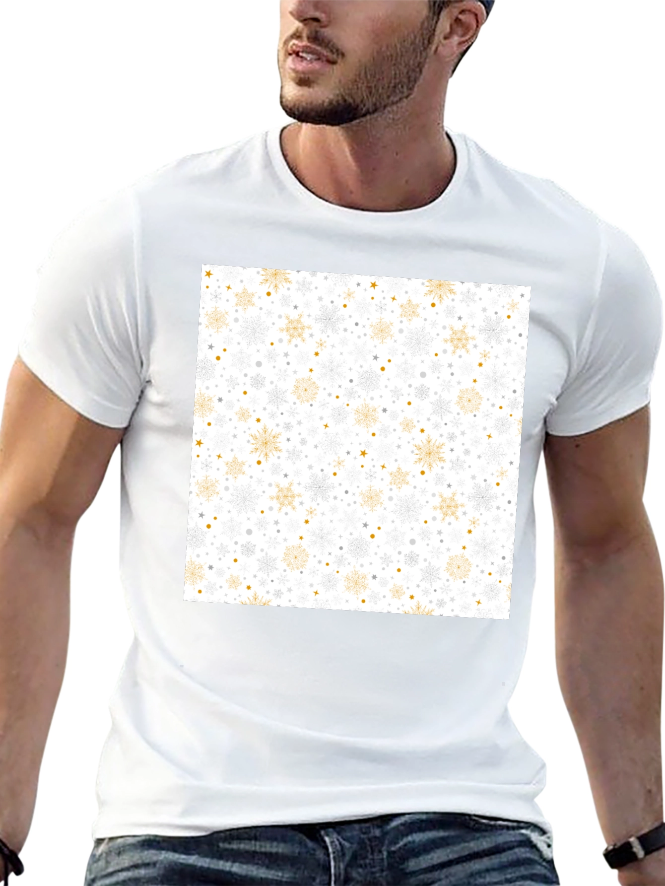 Festive Snowflake Pattern Tee - Holiday Style