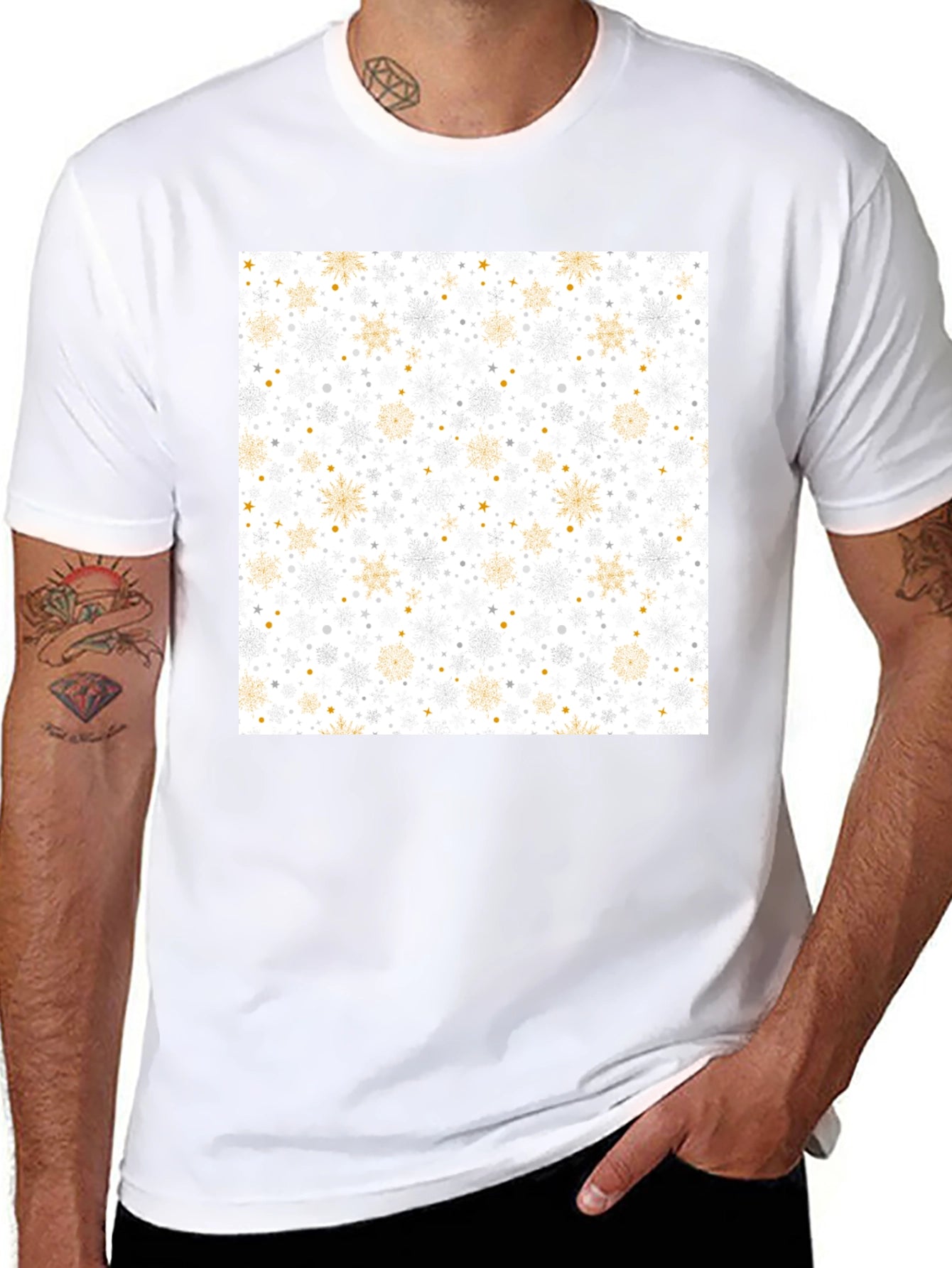 Festive Snowflake Pattern Tee - Holiday Style