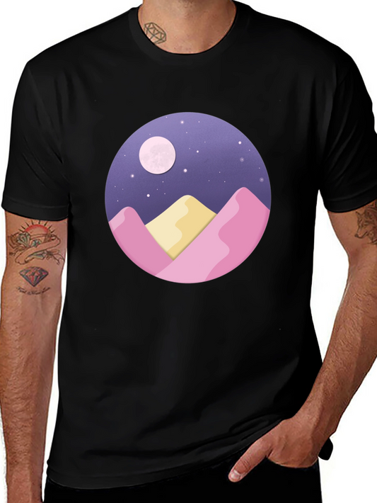 Moonlit Mountain Graphic Tee - Black