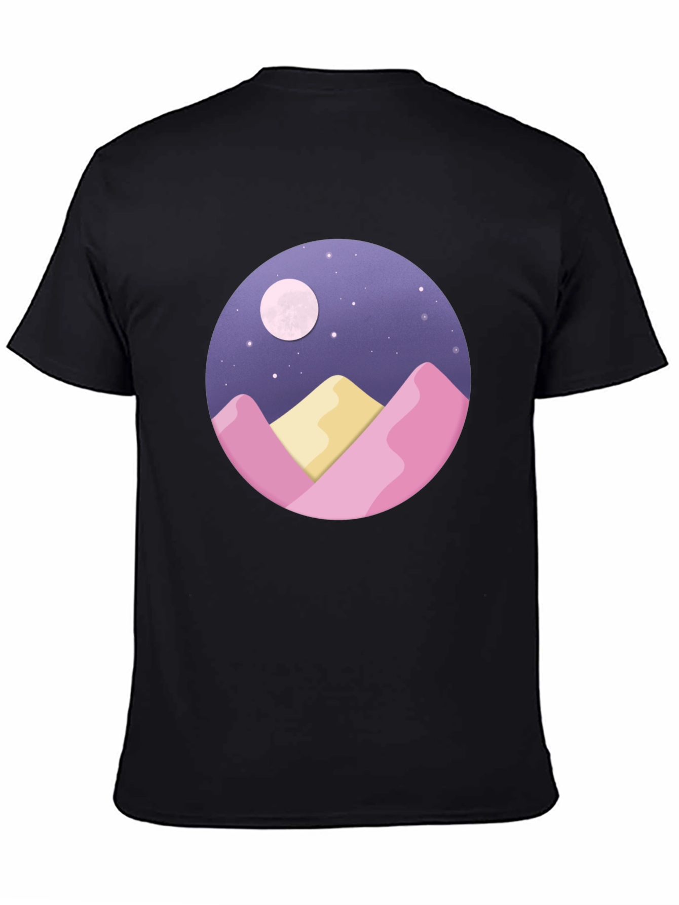Moonlit Mountain Graphic Tee - Black