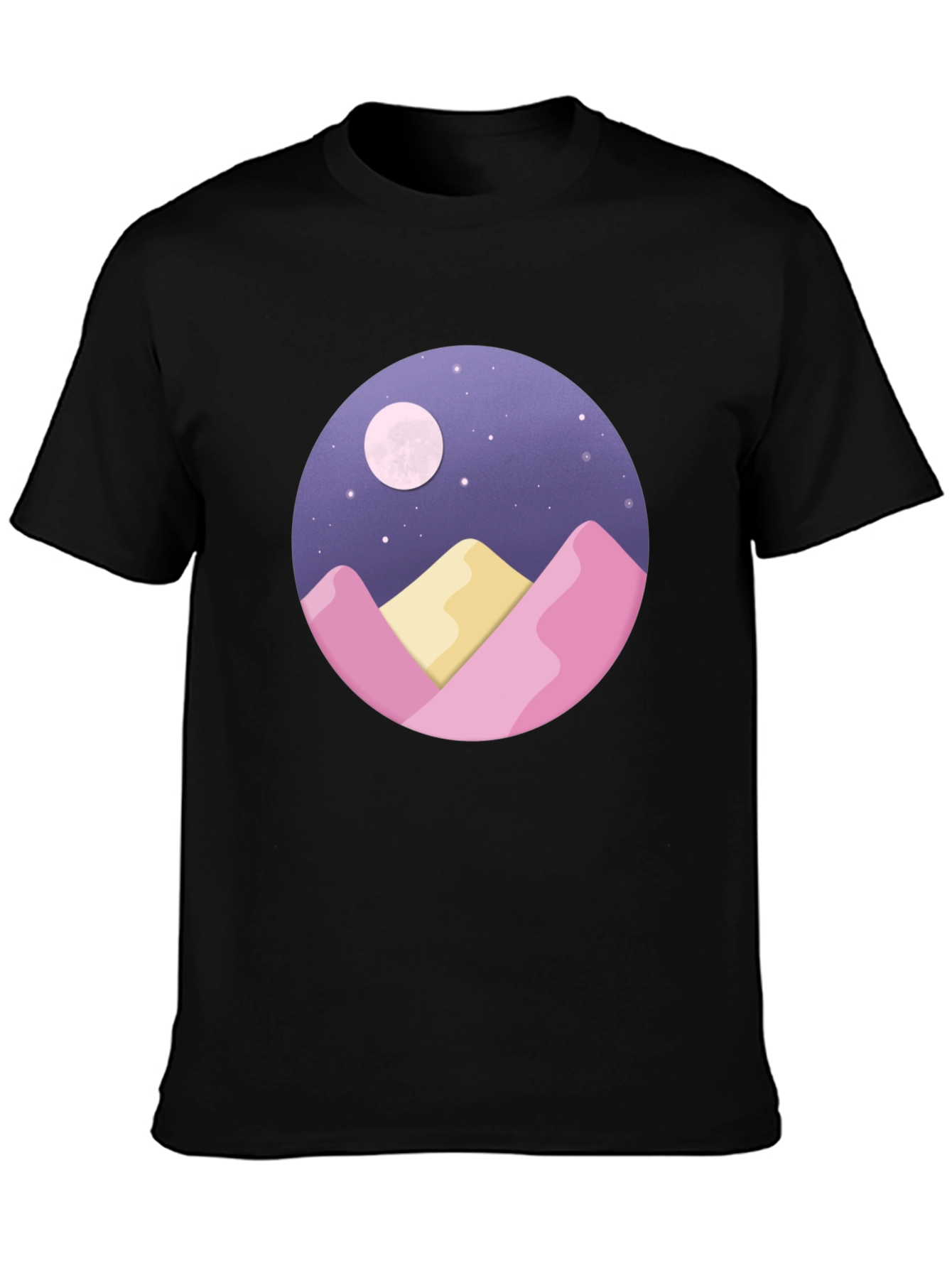 Moonlit Mountain Graphic Tee - Black