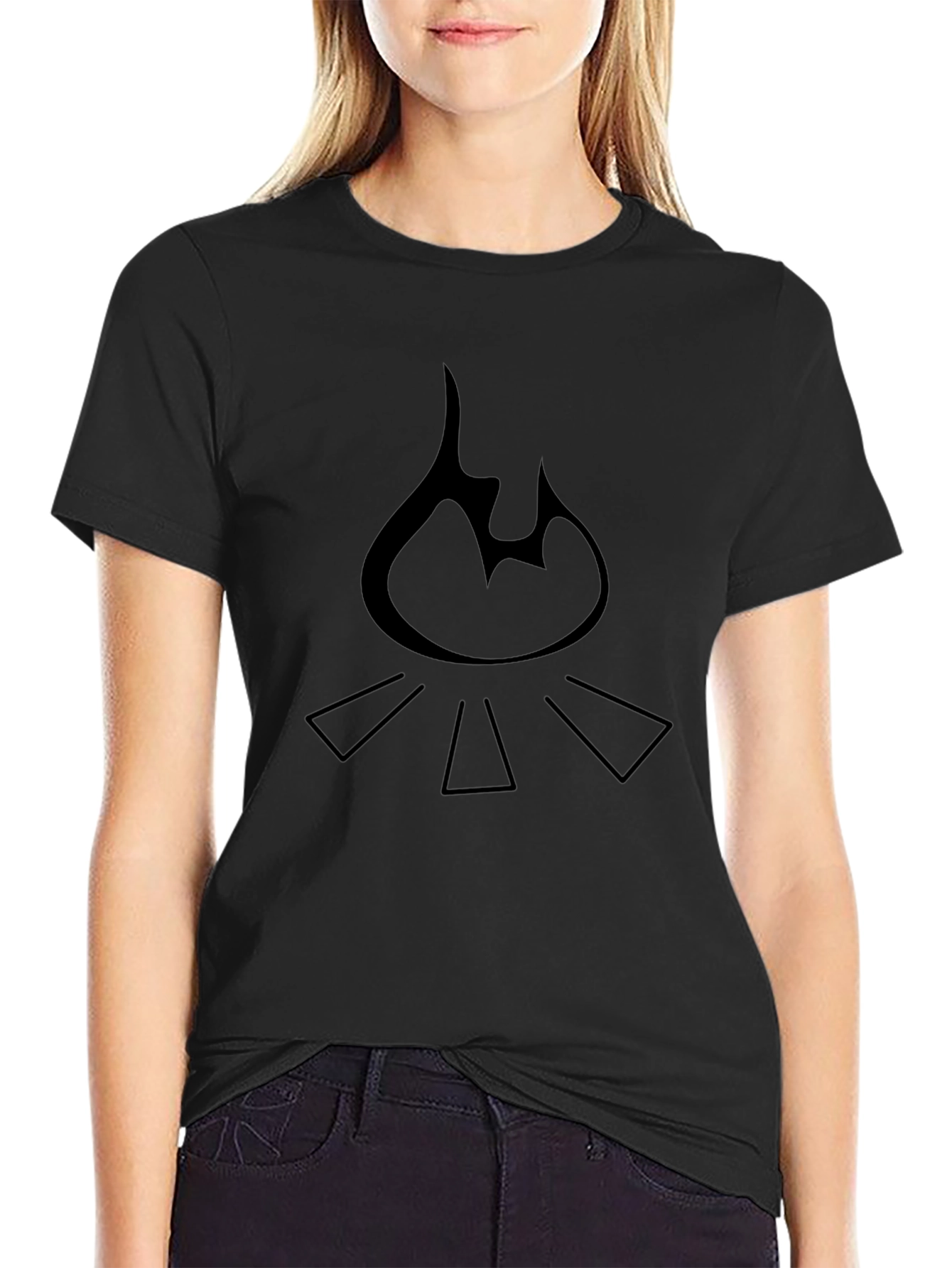 Campfire Graphic Tee - Black Cotton Comfort