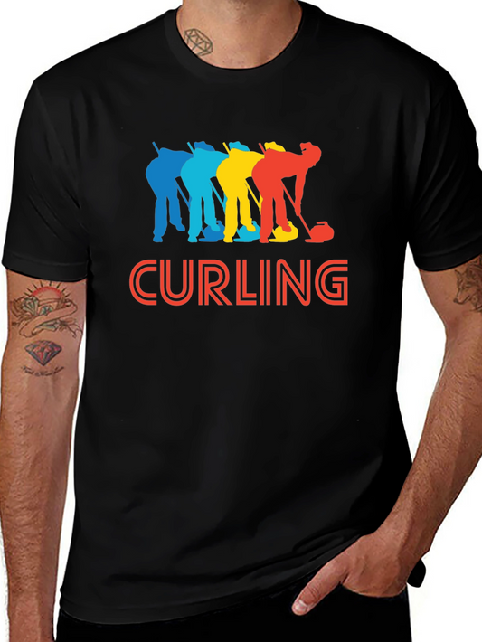 Colorful Curling Graphic T-Shirt - Black