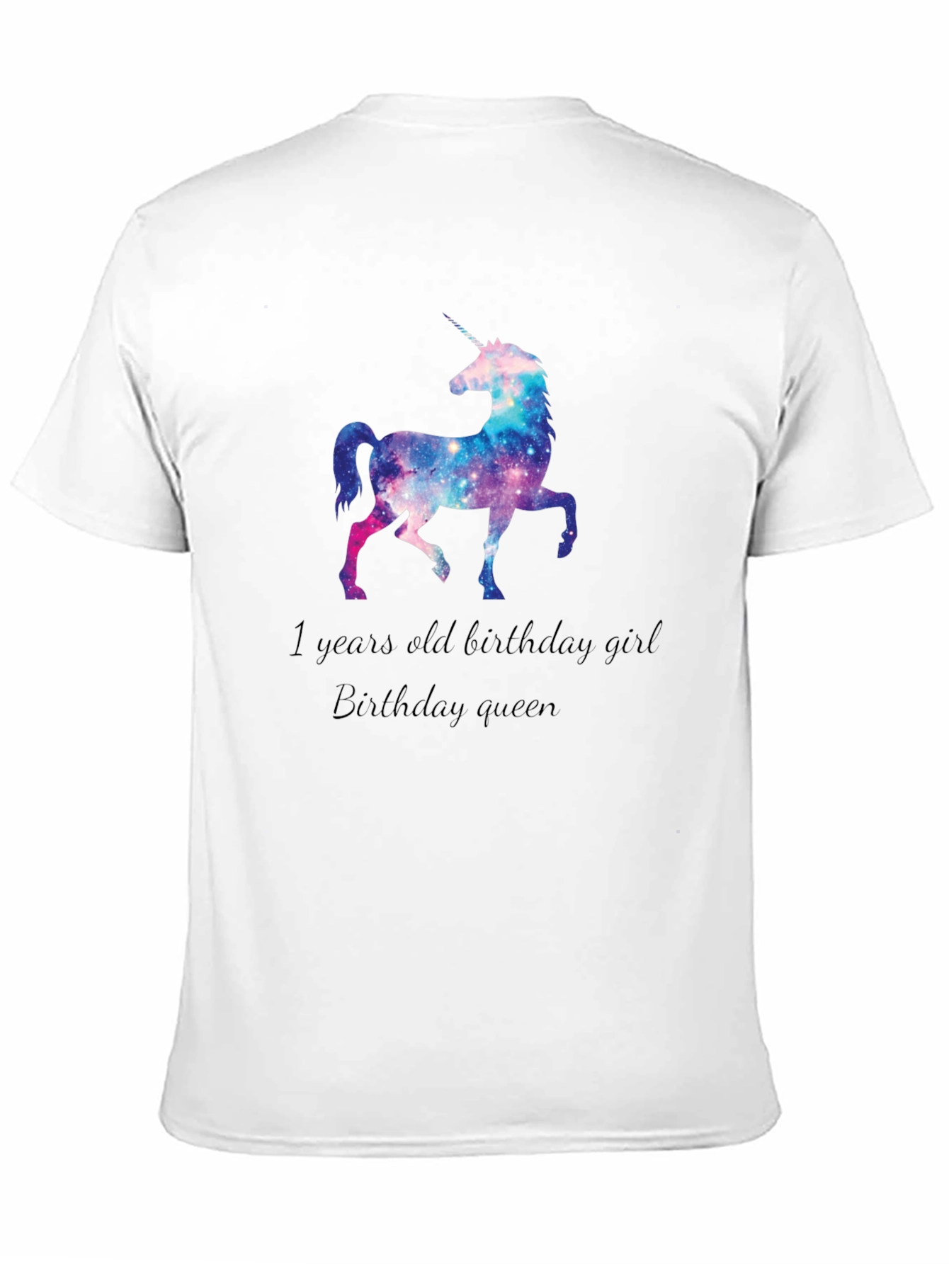 Unicorn Galaxy Birthday Girl Tee