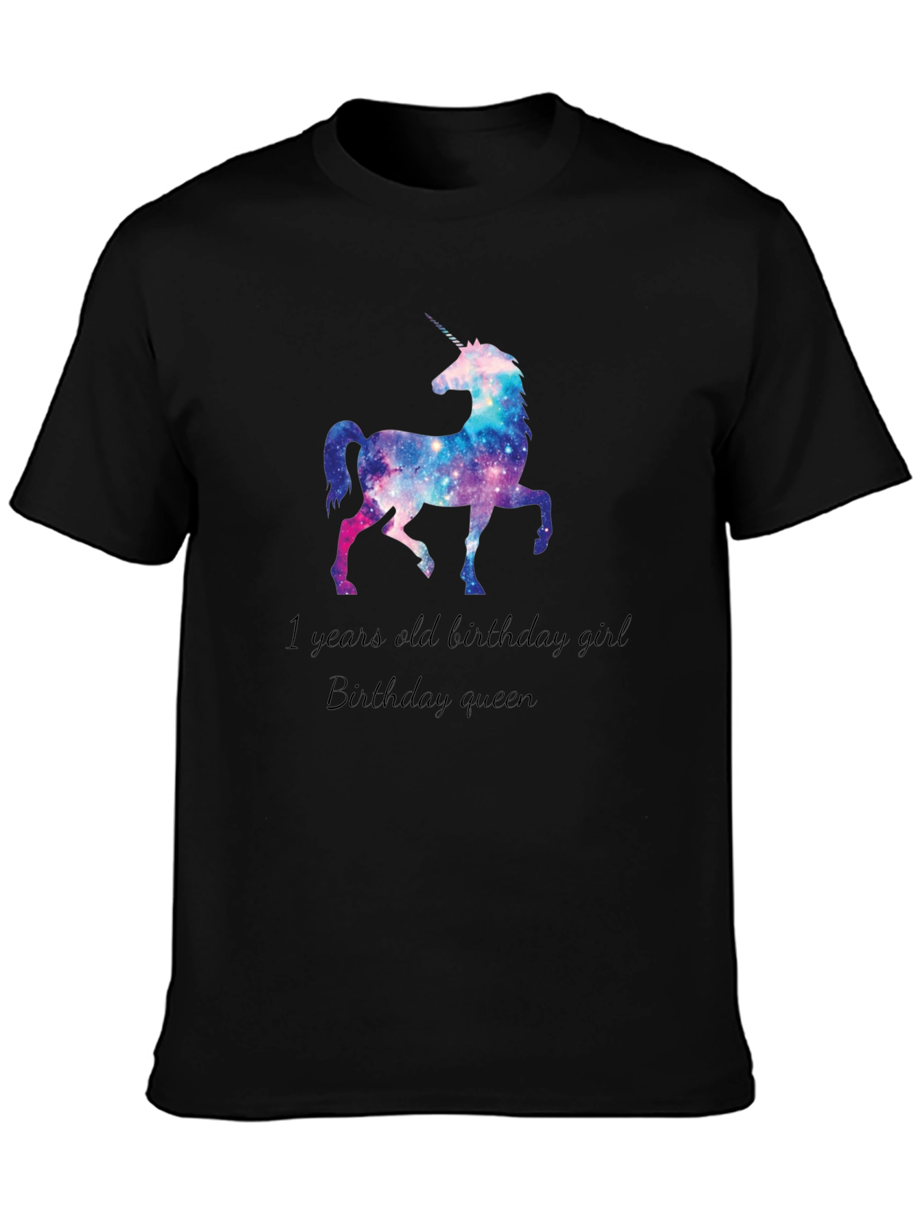 Unicorn Galaxy Birthday Girl Tee