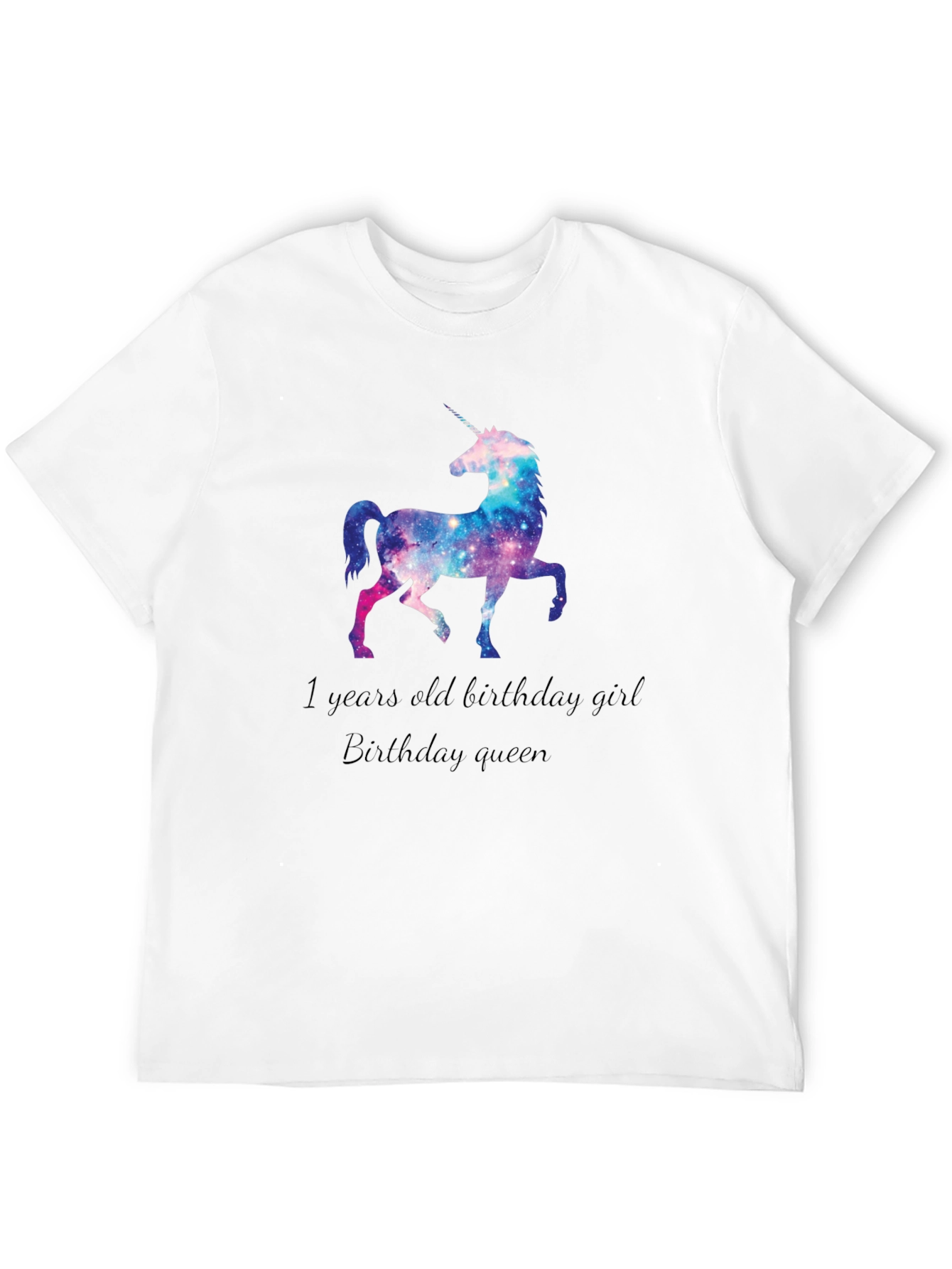 Unicorn Galaxy Birthday Girl Tee