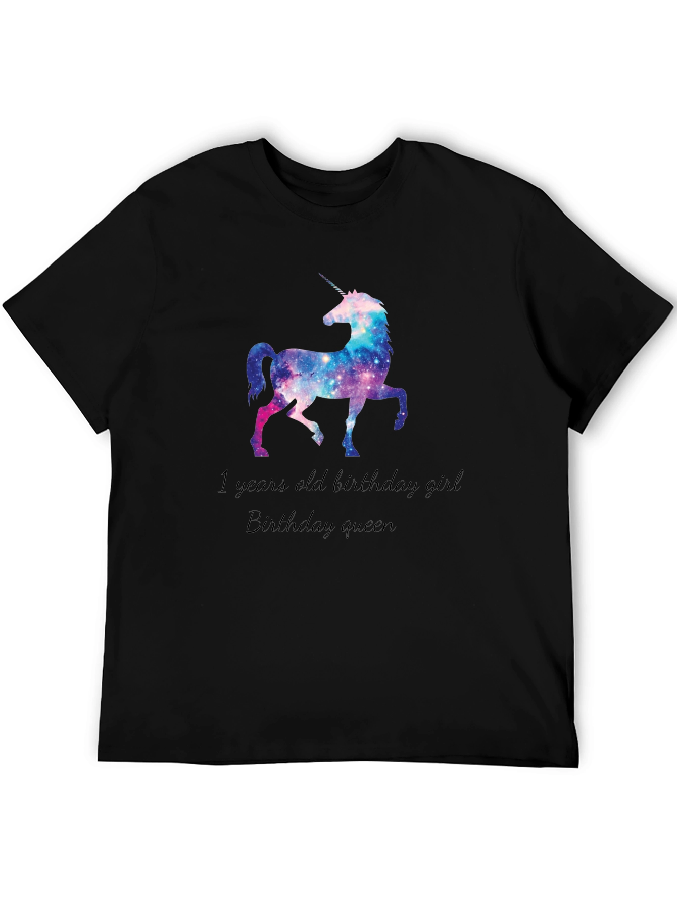 Unicorn Galaxy Birthday Girl Tee