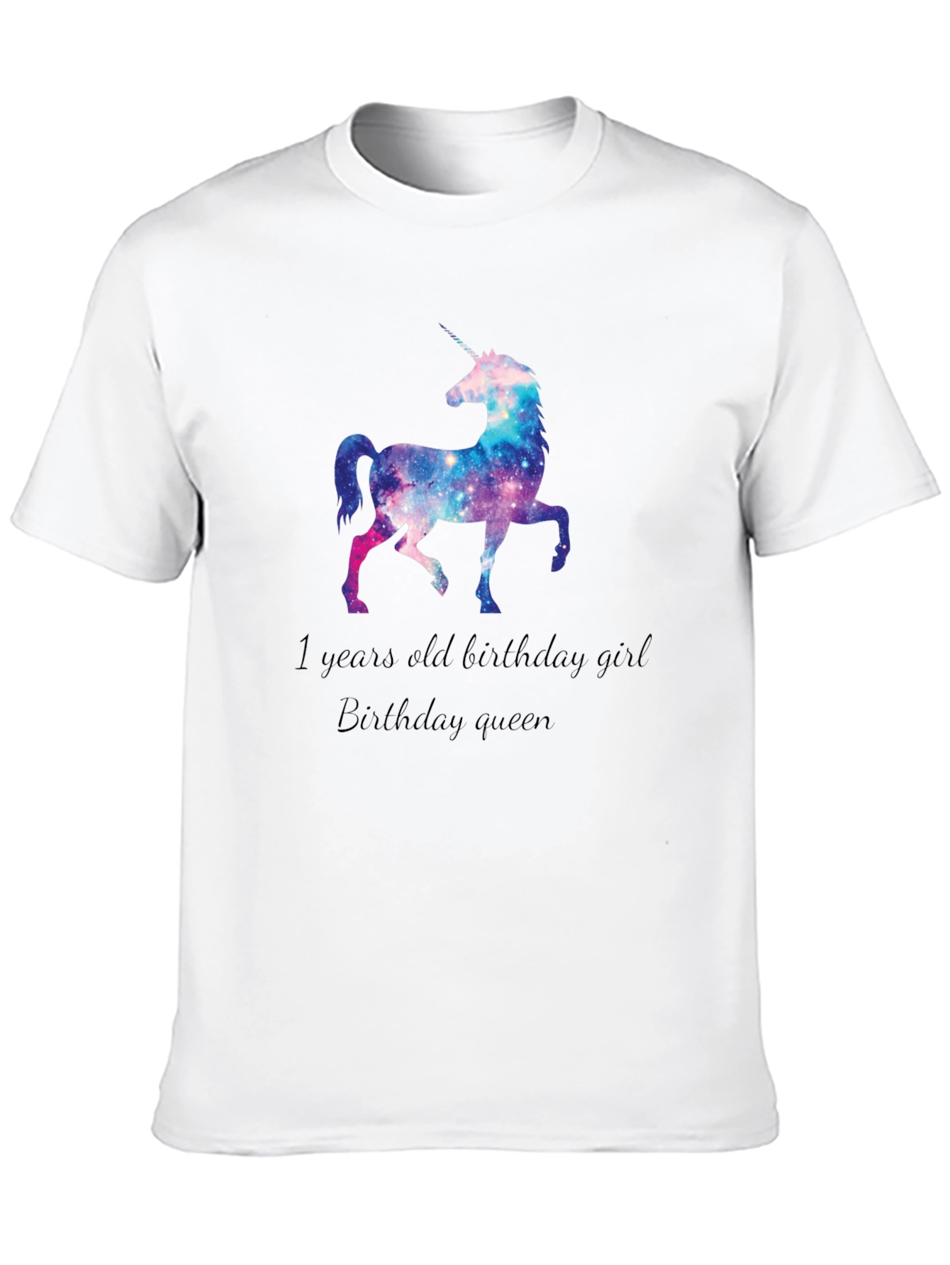 Unicorn Galaxy Birthday Girl Tee