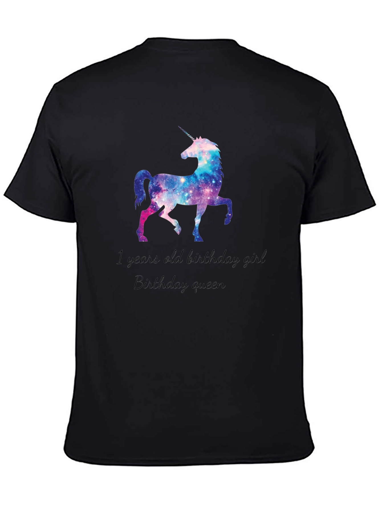 Unicorn Galaxy Birthday Girl Tee