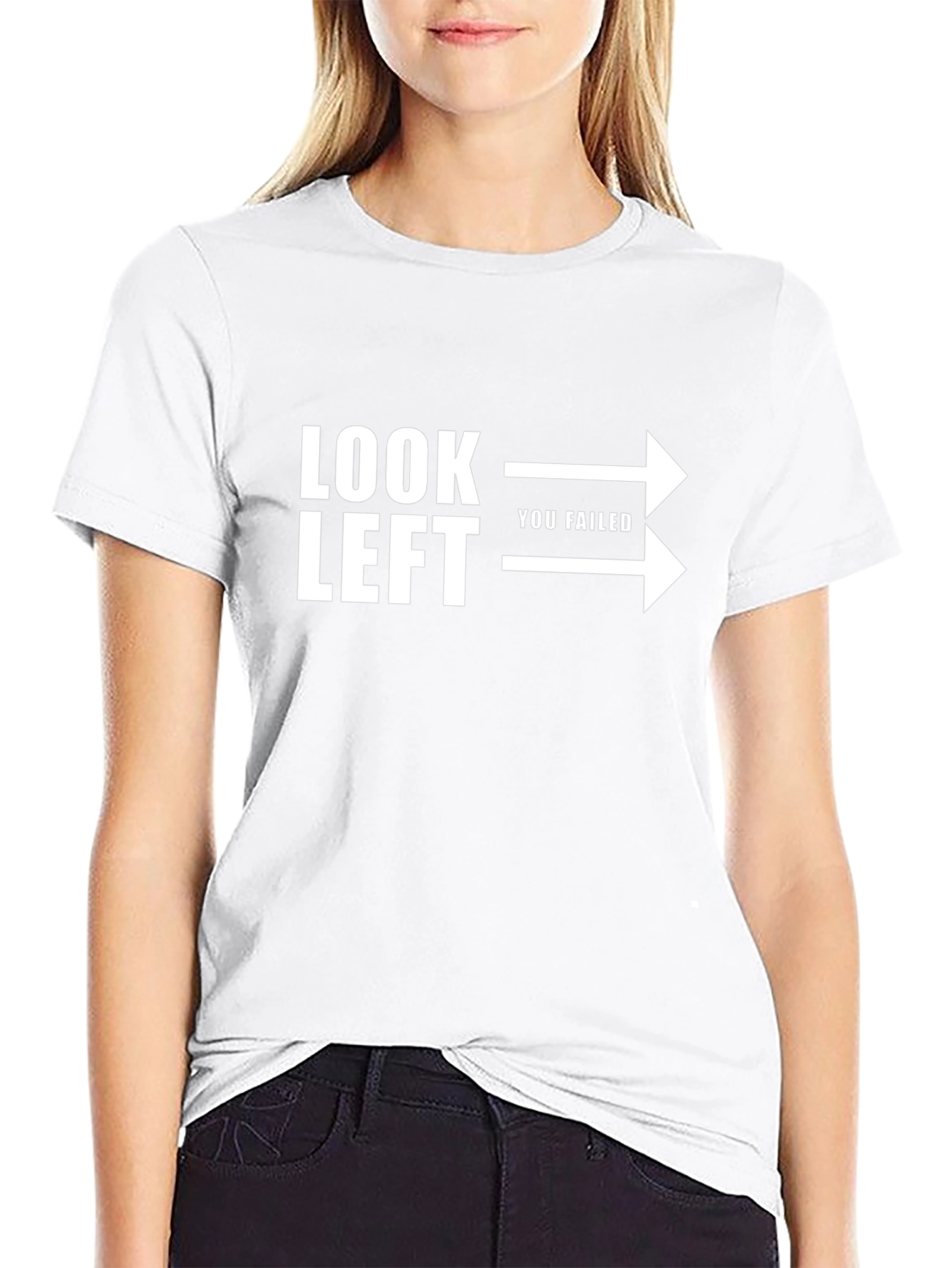 Look Left You Failed Graphic Tee - Black