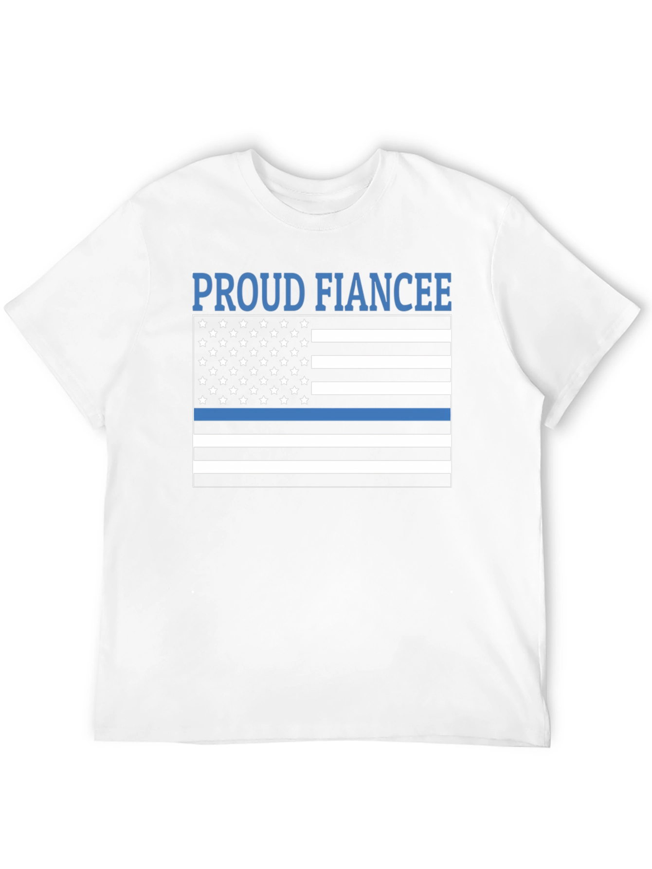 Proud Fiancee Thin Blue Line Flag T-Shirt