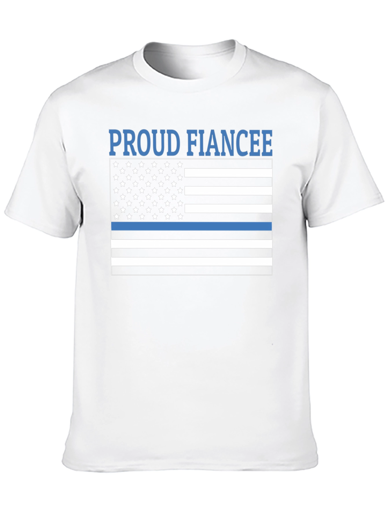 Proud Fiancee Thin Blue Line Flag T-Shirt