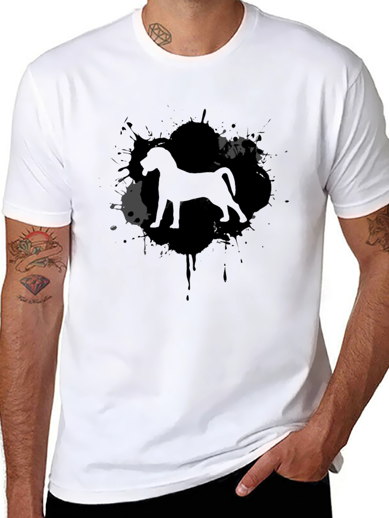 Dog Breed Silhouette Black T-Shirt