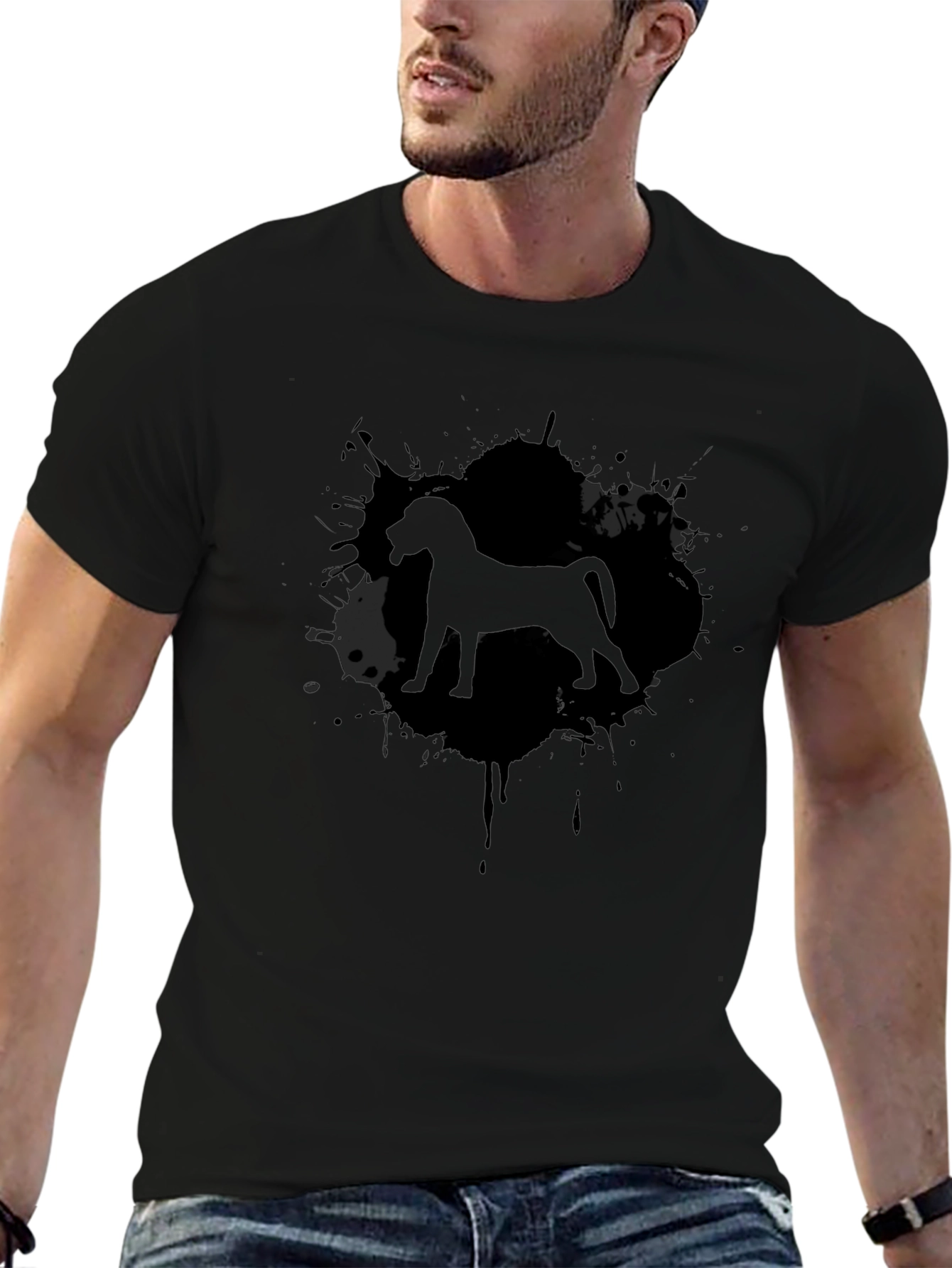 Dog Breed Silhouette Black T-Shirt