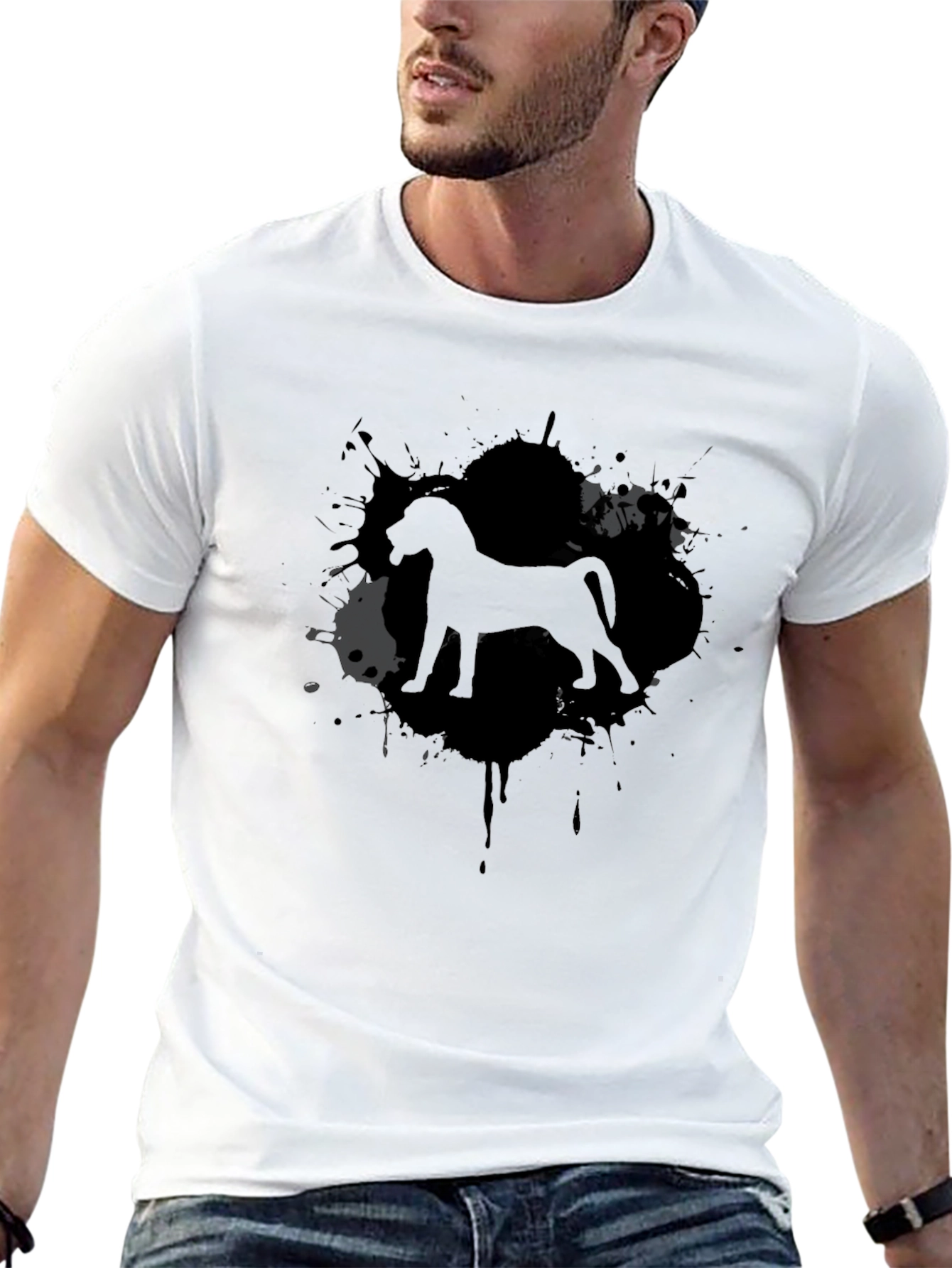 Dog Breed Silhouette Black T-Shirt