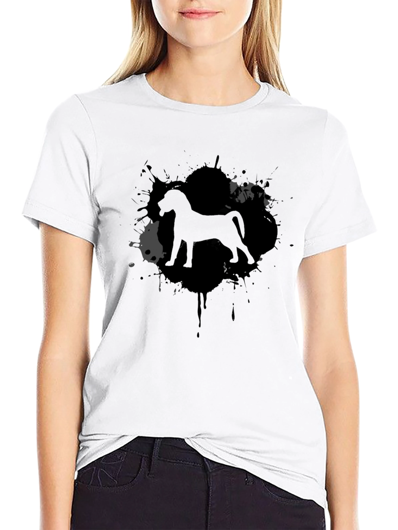 Dog Breed Silhouette Black T-Shirt