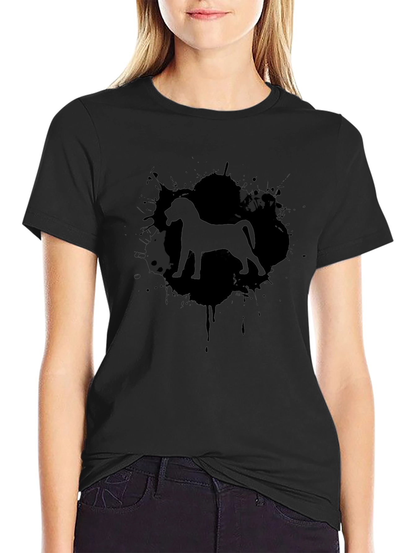 Dog Breed Silhouette Black T-Shirt