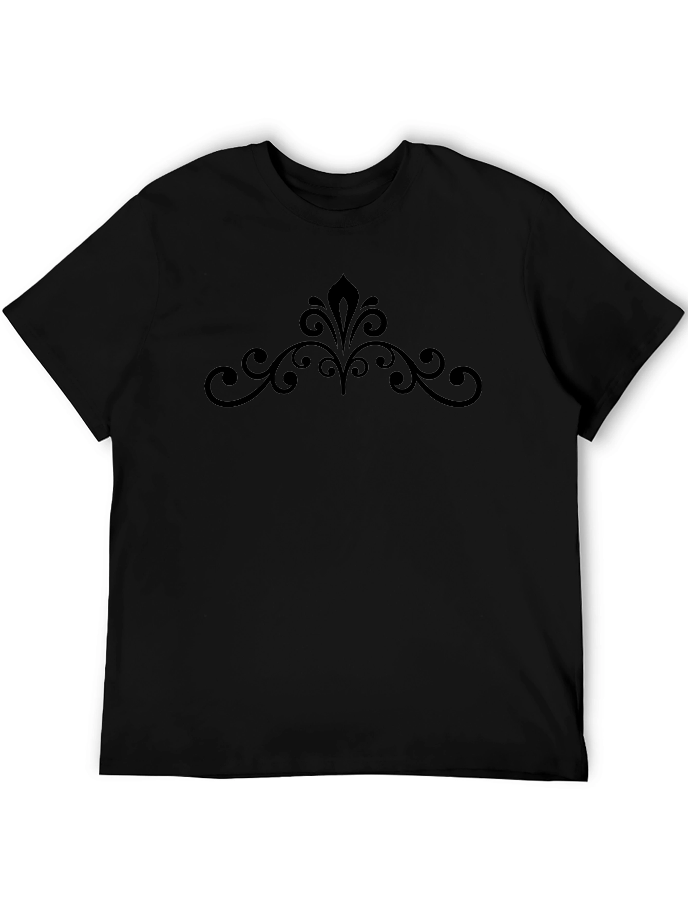Elegant Scrollwork Black T-Shirt