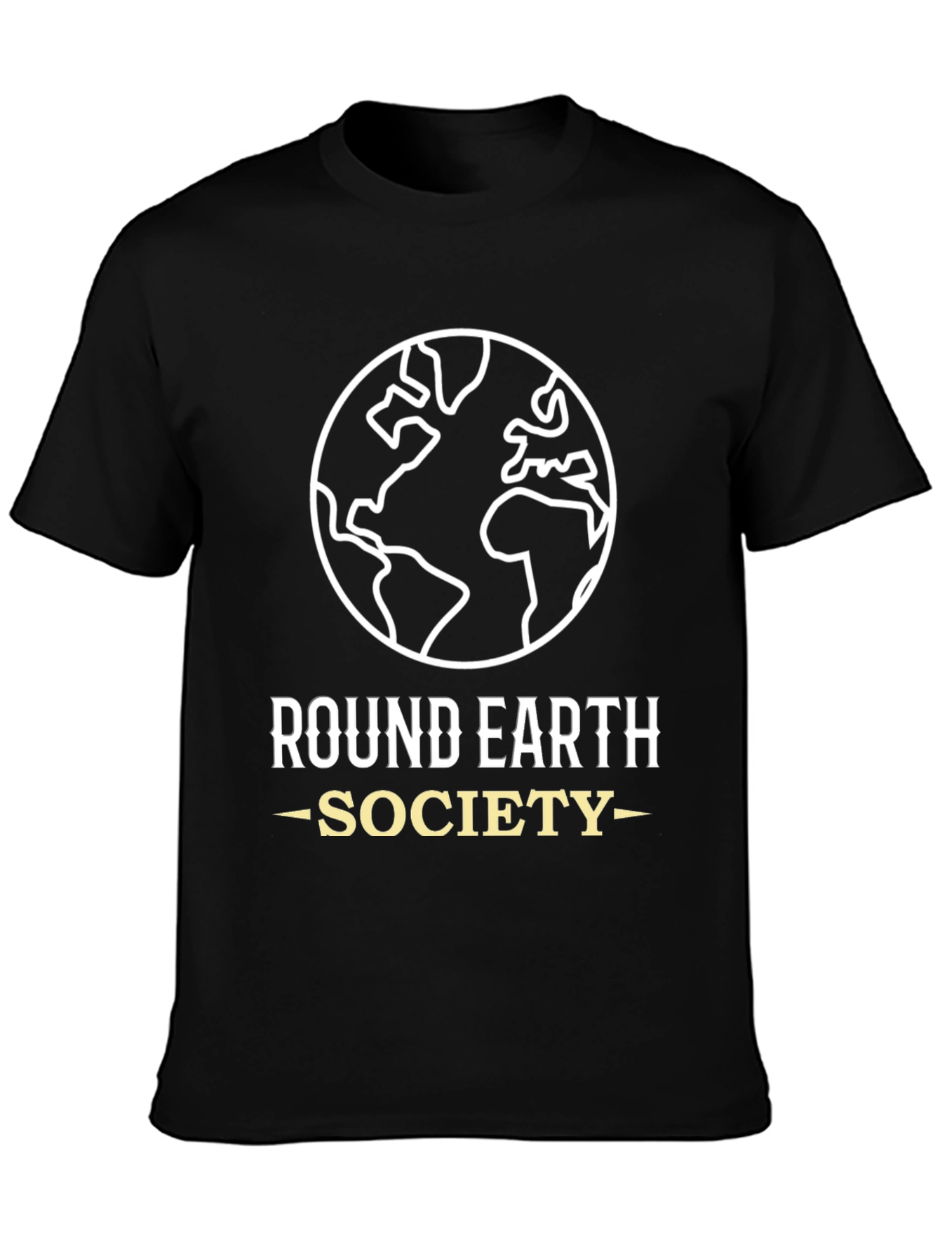 Round Earth Society Graphic Tee - Black Cotton T-Shirt