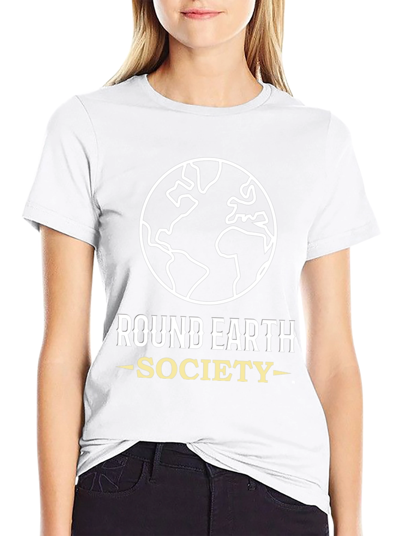 Round Earth Society Graphic Tee - Black Cotton T-Shirt