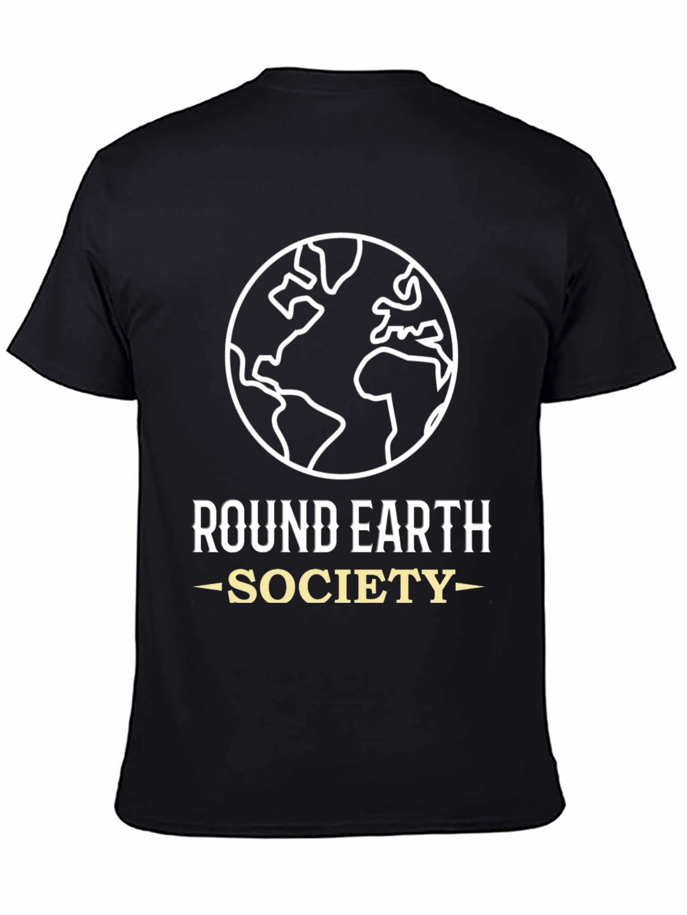 Round Earth Society Graphic Tee - Black Cotton T-Shirt