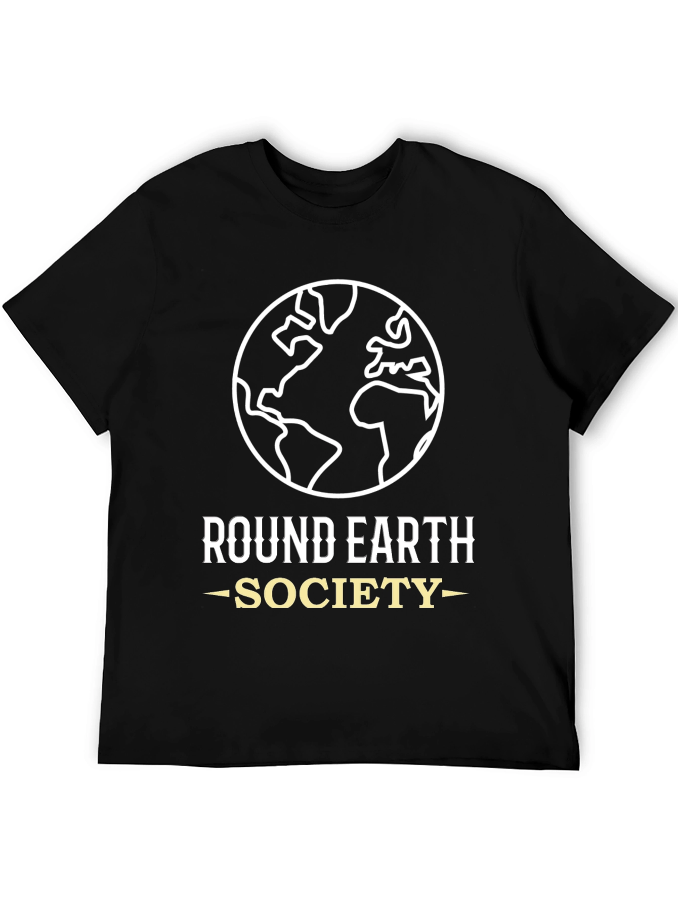 Round Earth Society Graphic Tee - Black Cotton T-Shirt