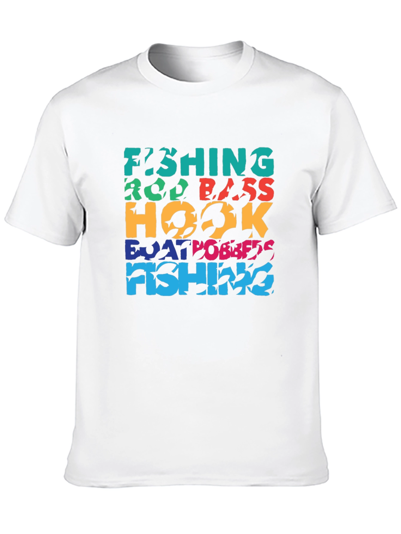 Fishing Word Art Black T-Shirt