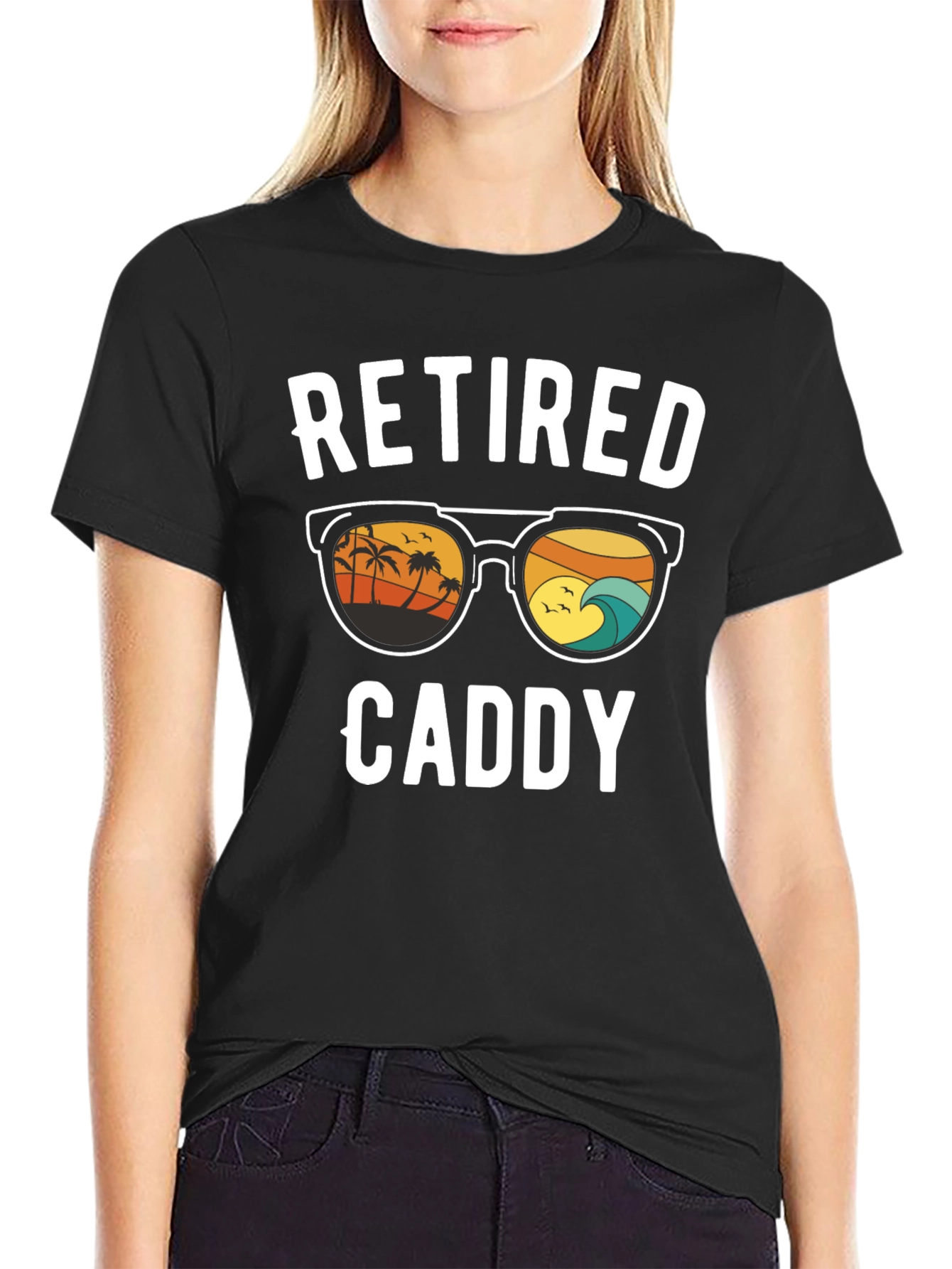 Retired Caddy T-Shirt - Beach Scene Sunglasses