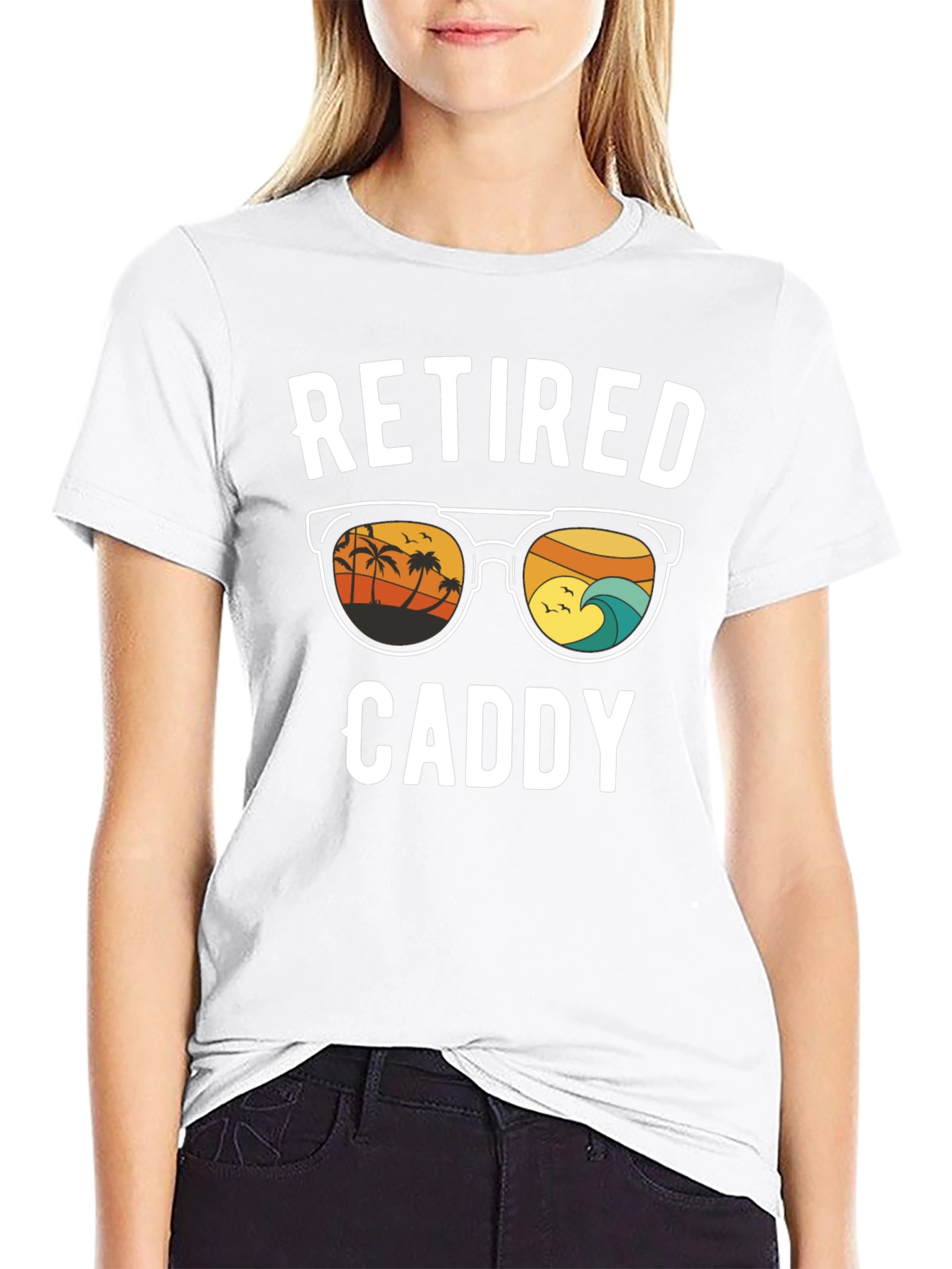 Retired Caddy T-Shirt - Beach Scene Sunglasses