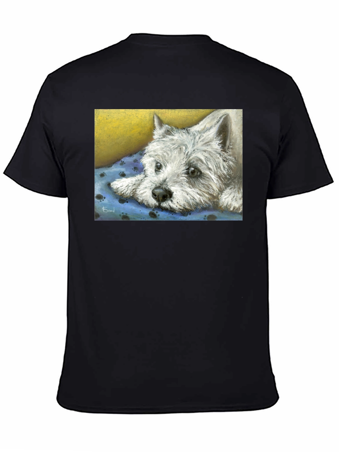 Westie Dog Print Black T-Shirt