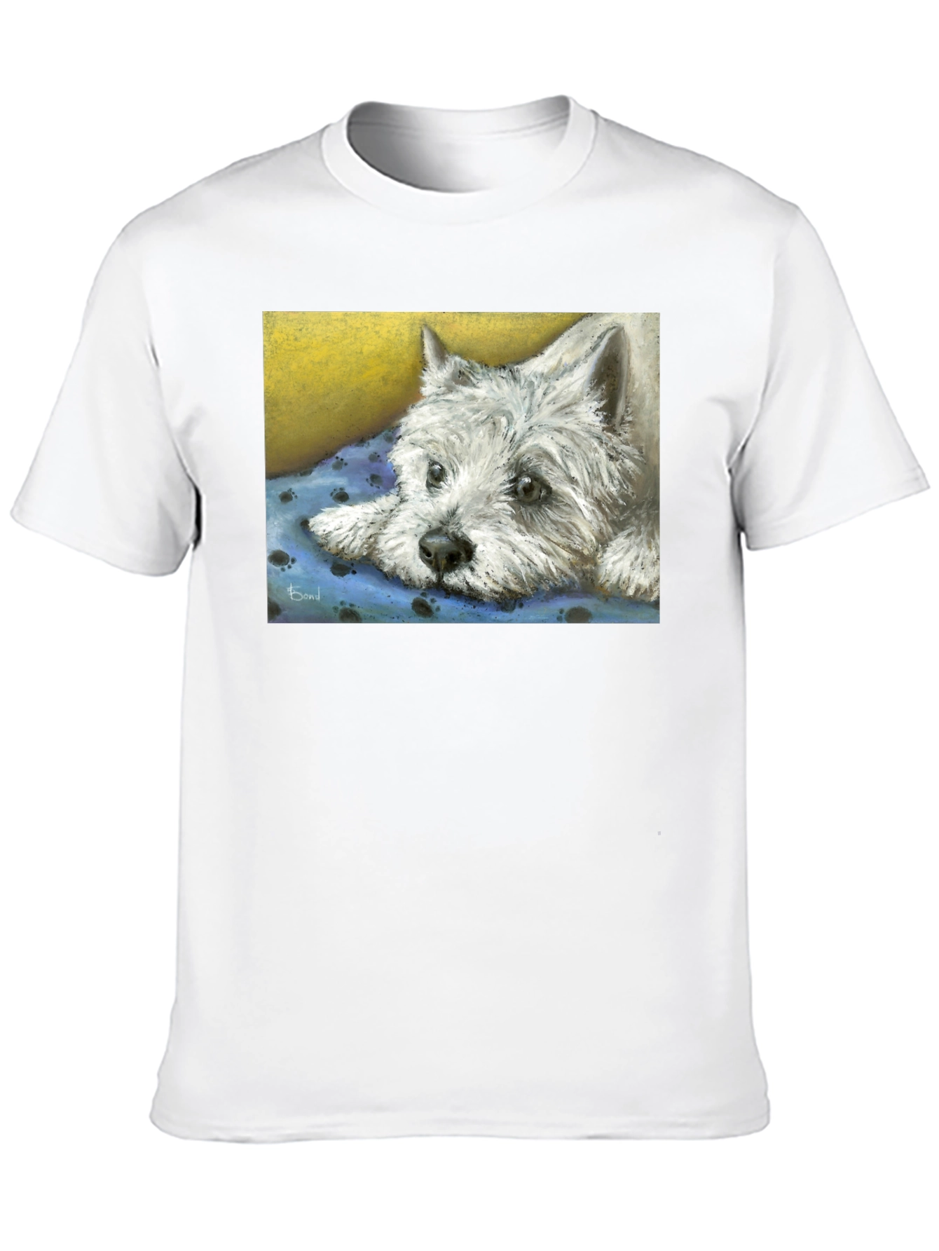 Westie Dog Print Black T-Shirt