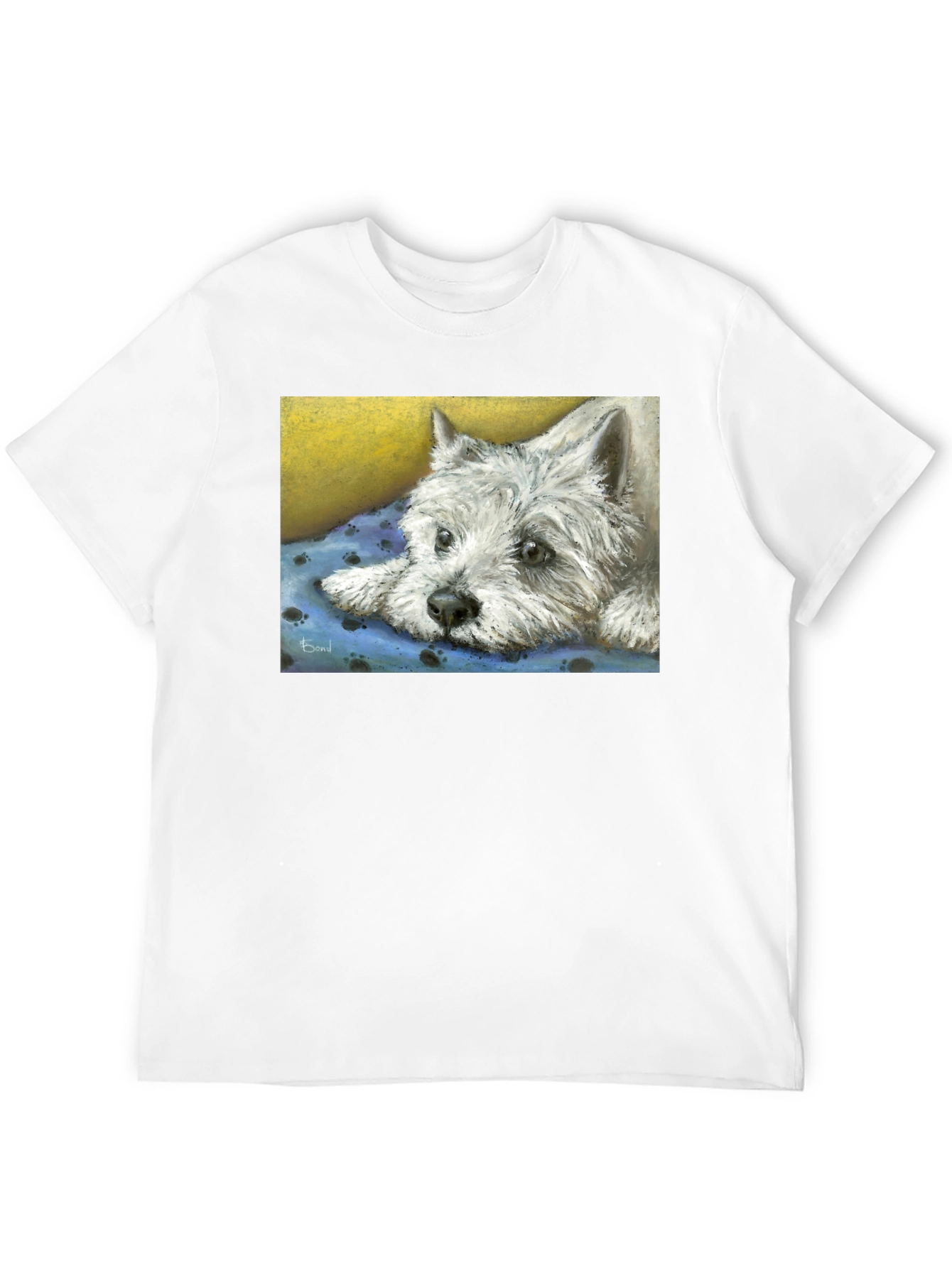 Westie Dog Print Black T-Shirt