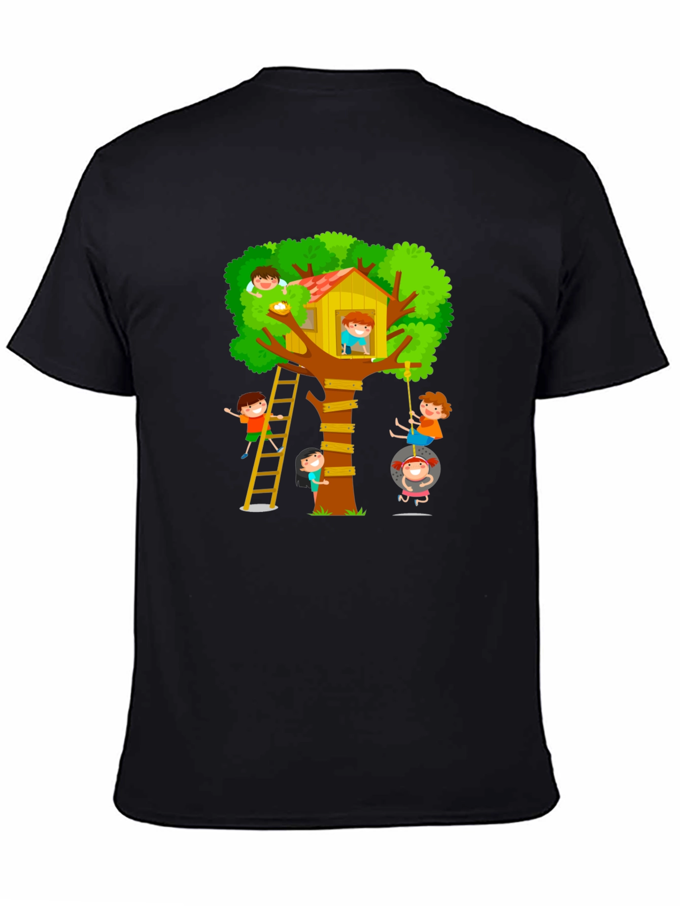 Fun Treehouse Kids Graphic Black T-Shirt
