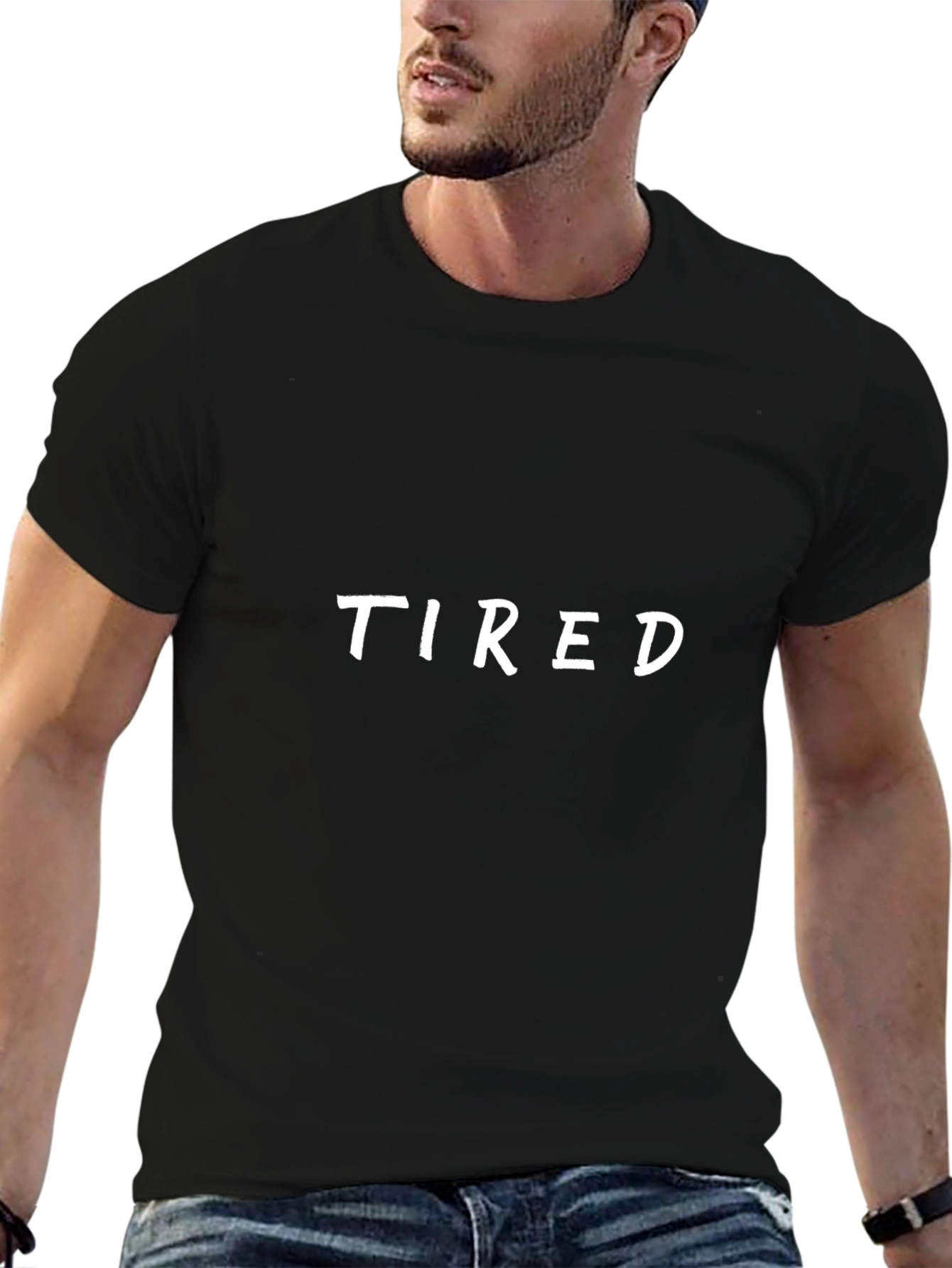 Tired Graphic Tee - Black Short Sleeve Shirt