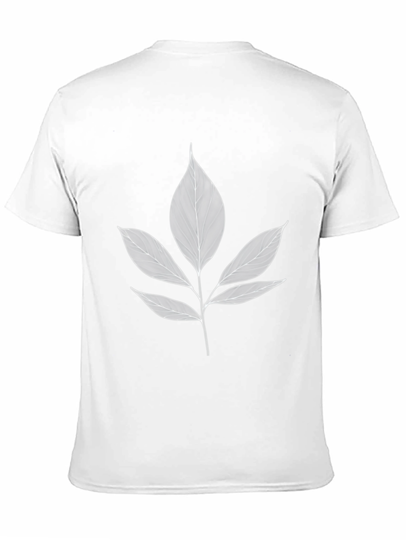 Botanical Leaf Print Black T-Shirt