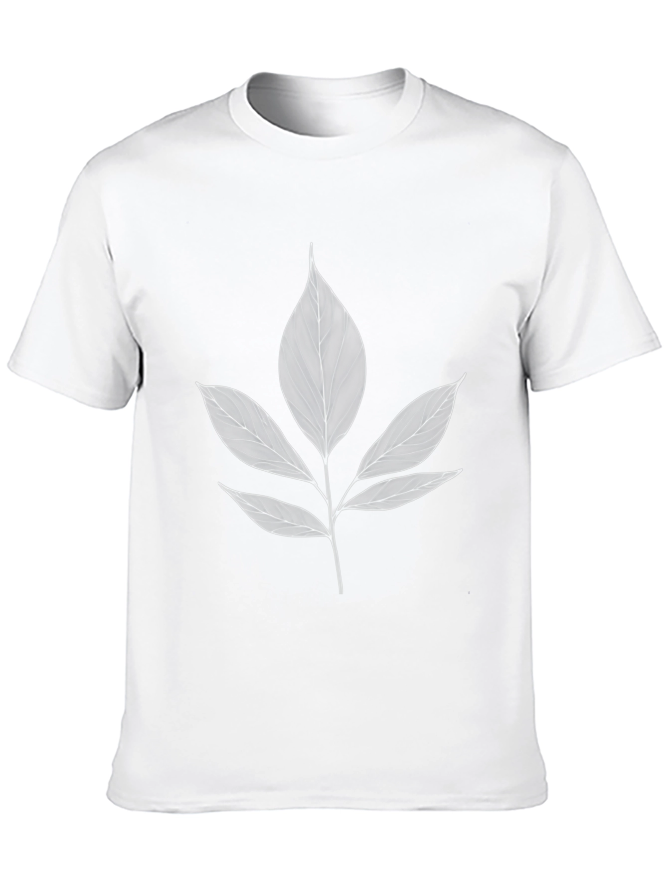Botanical Leaf Print Black T-Shirt