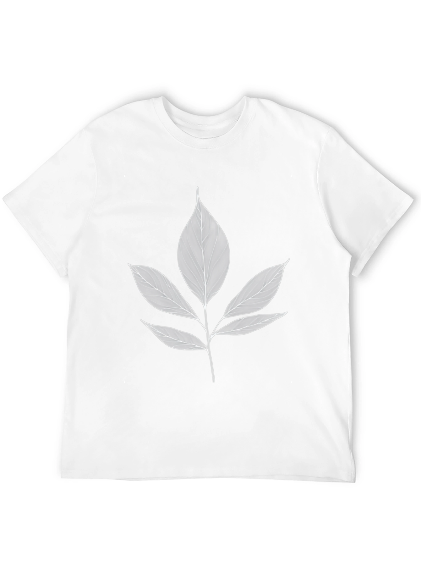 Botanical Leaf Print Black T-Shirt