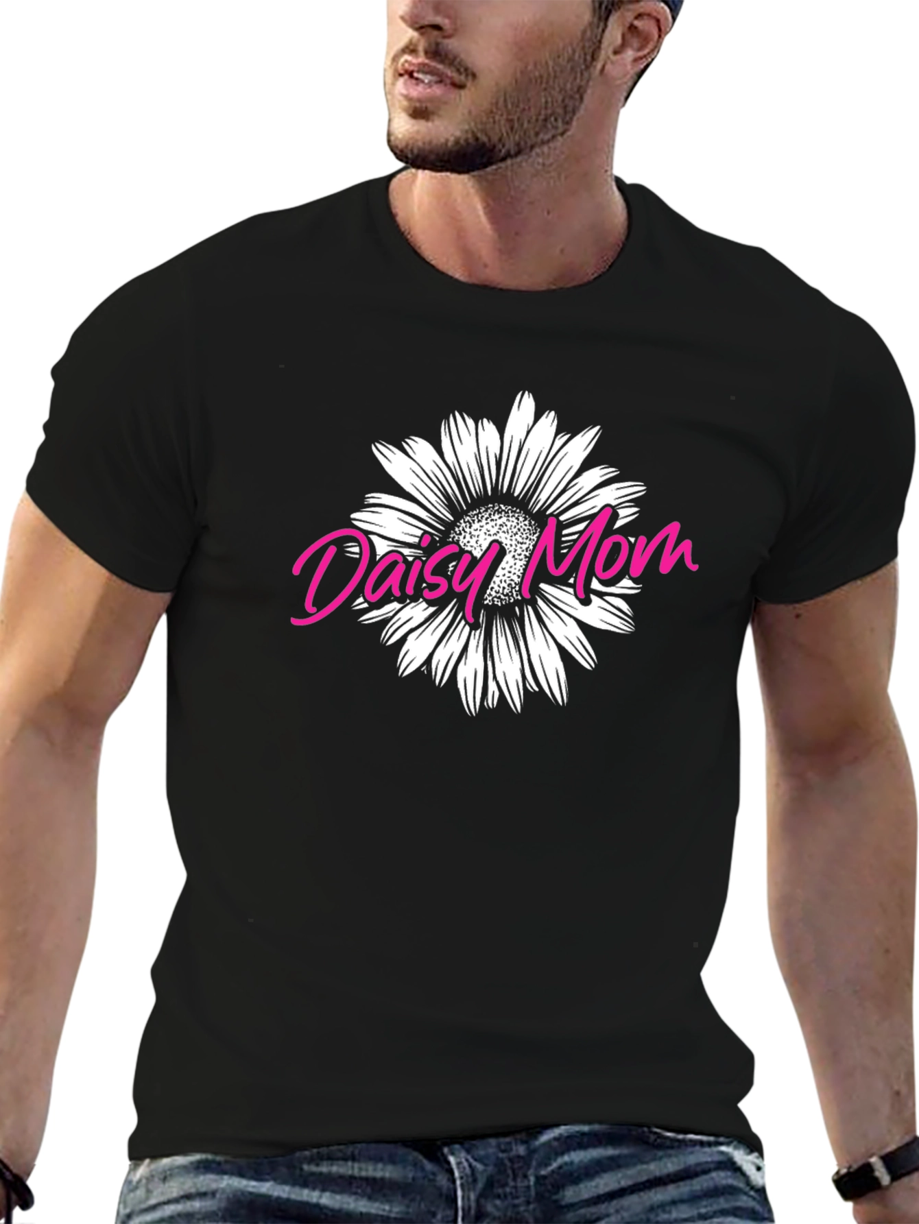 Daisy Mom Graphic Tee - Black Unisex Shirt