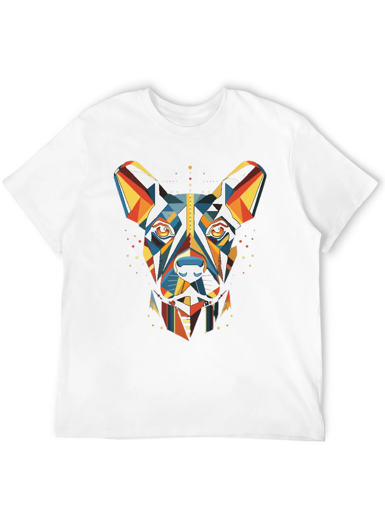 Geometric Dog Graphic Tee - Modern Art Shirt