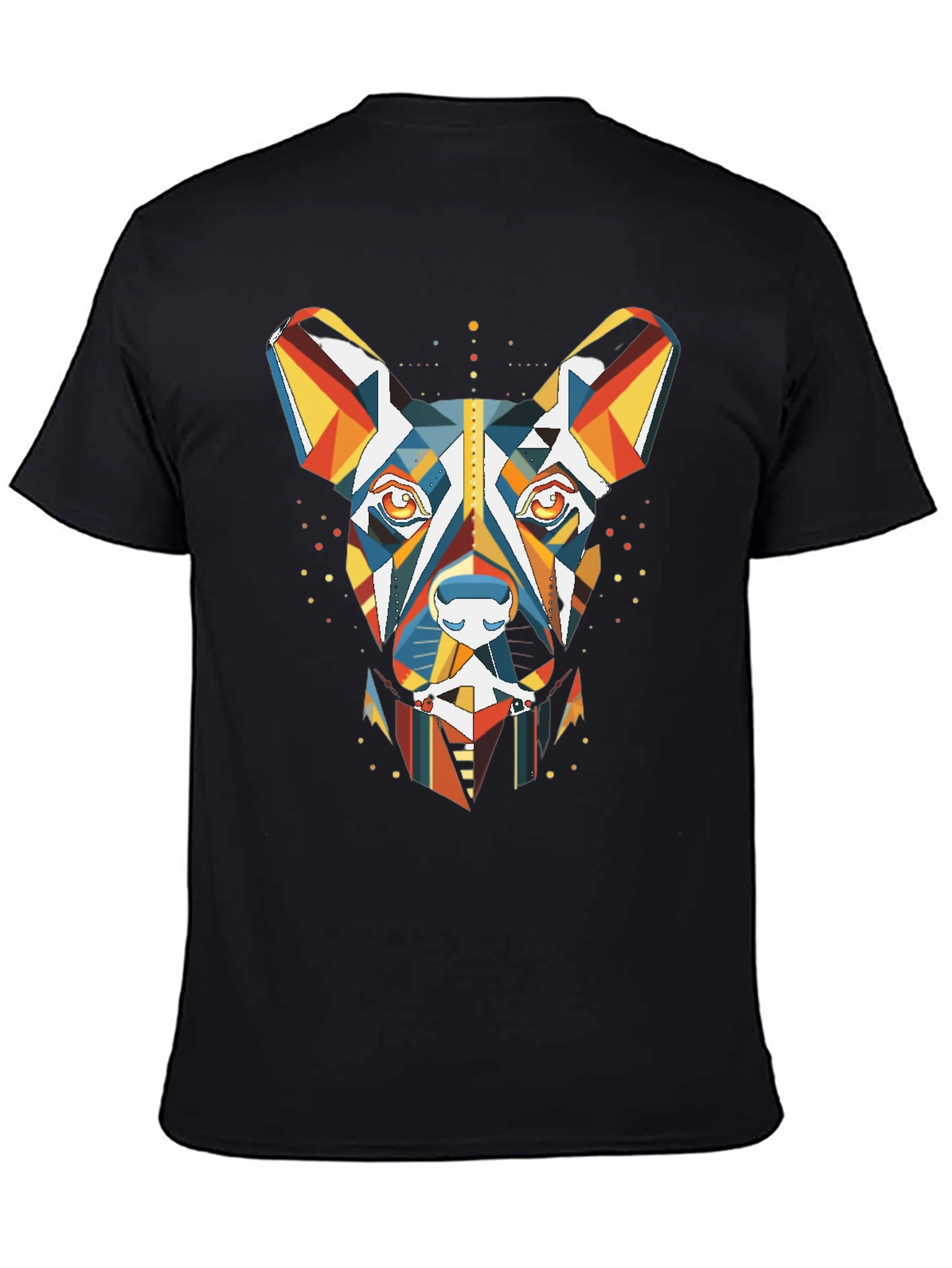 Geometric Dog Graphic Tee - Modern Art Shirt