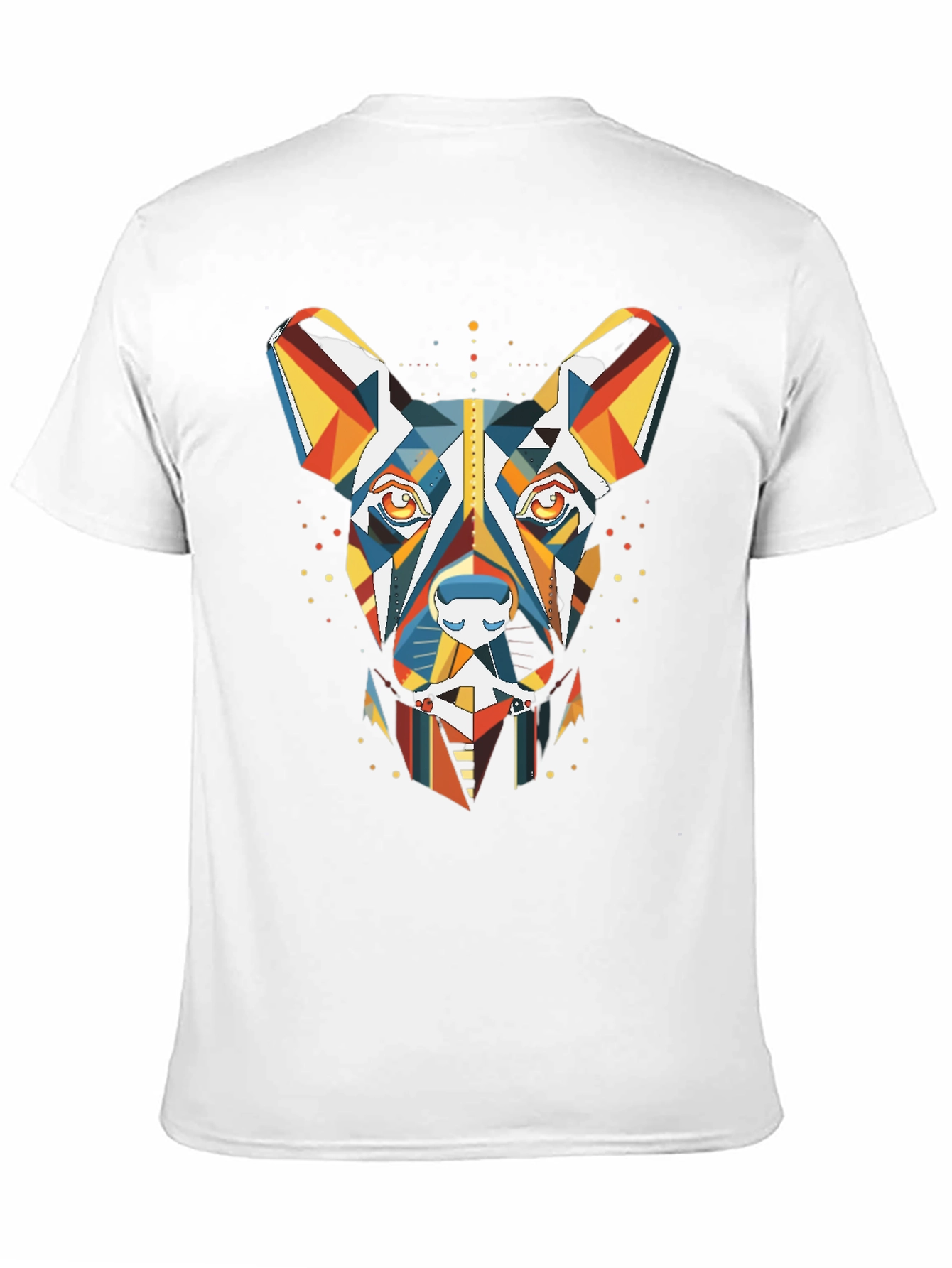 Geometric Dog Graphic Tee - Modern Art Shirt