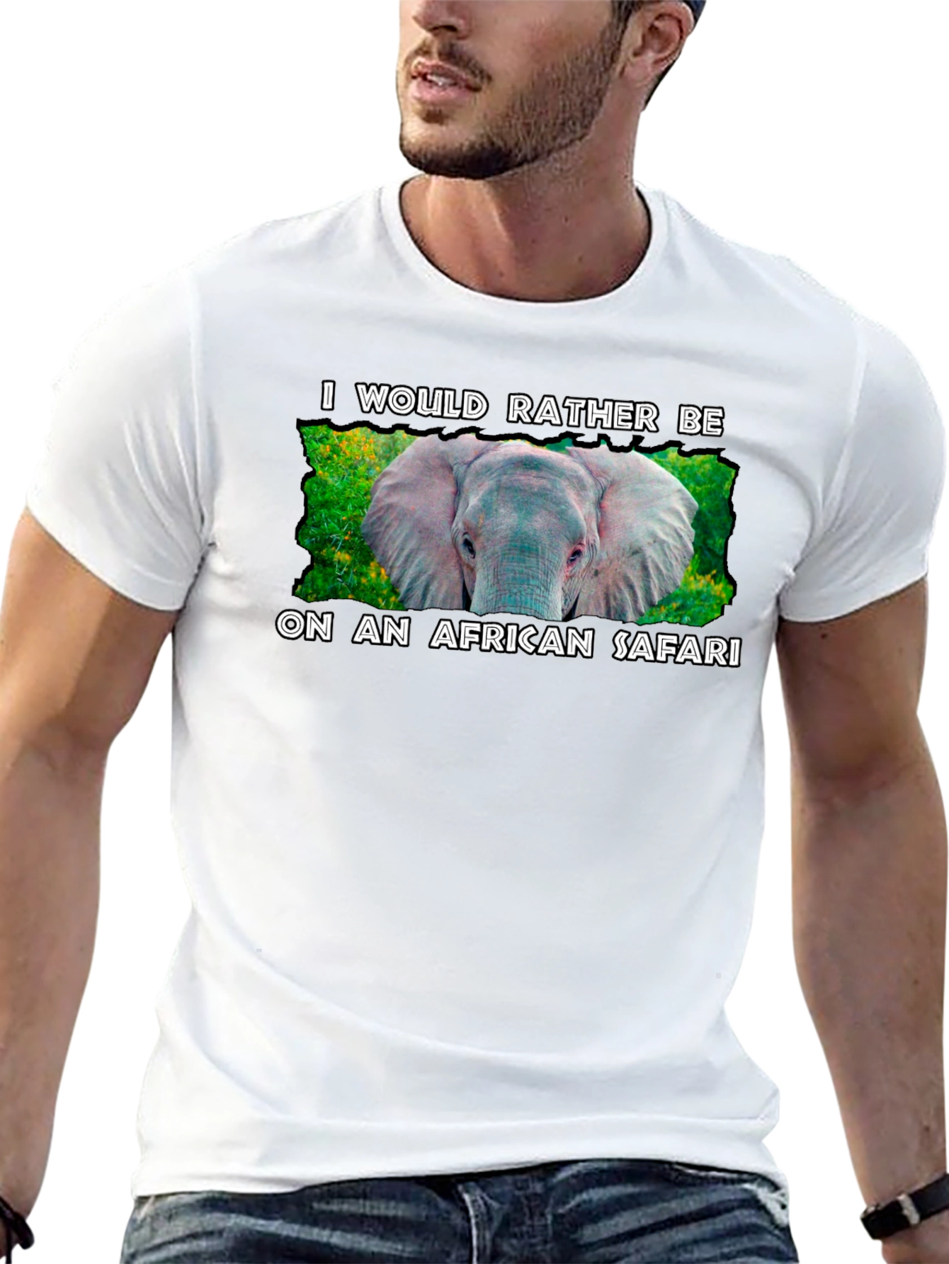 African Safari Elephant Graphic Tee