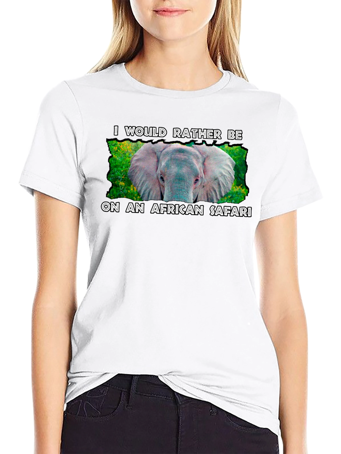 African Safari Elephant Graphic Tee