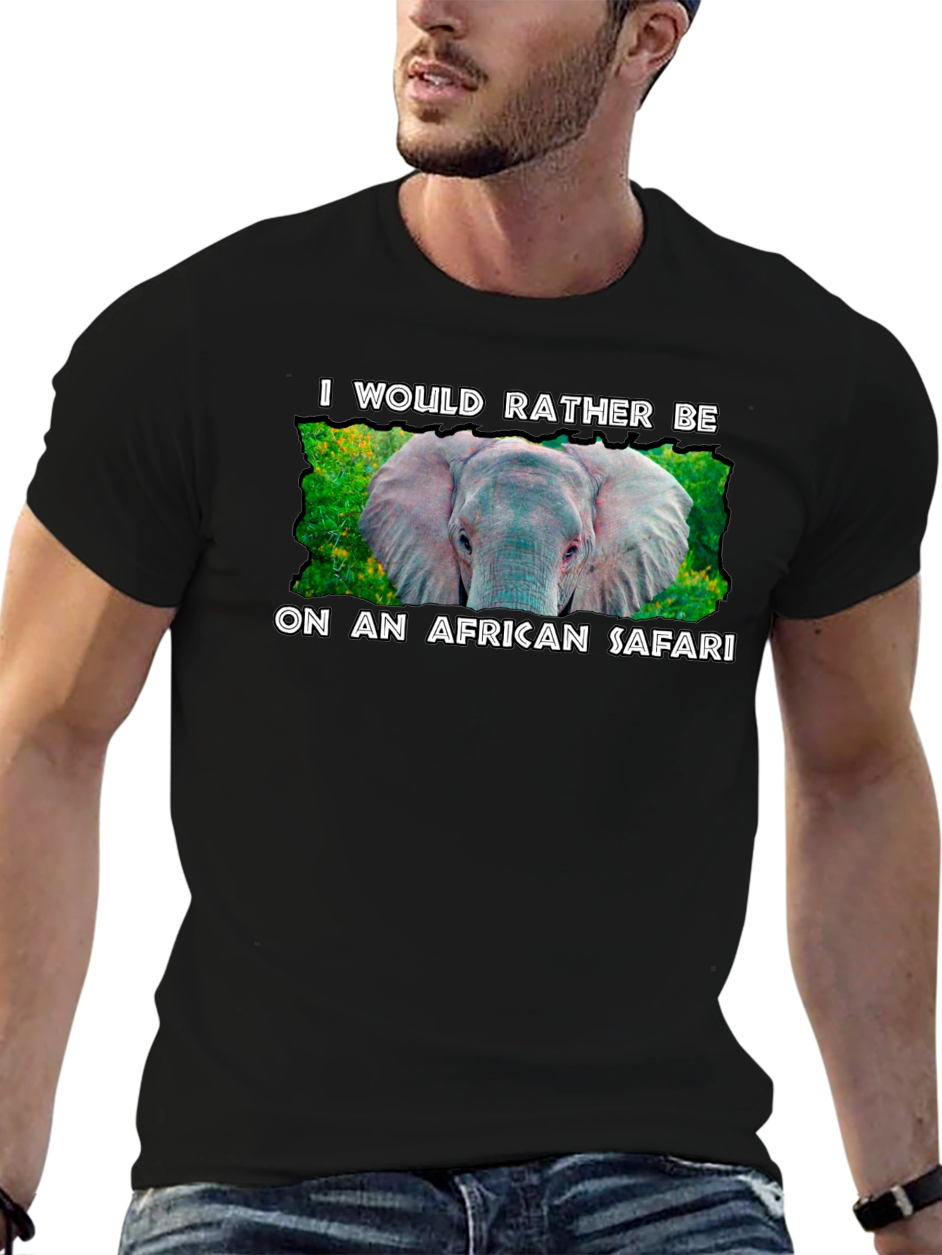 African Safari Elephant Graphic Tee