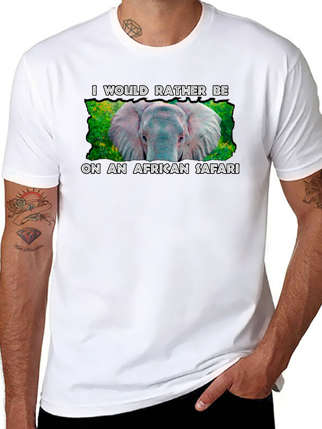 African Safari Elephant Graphic Tee