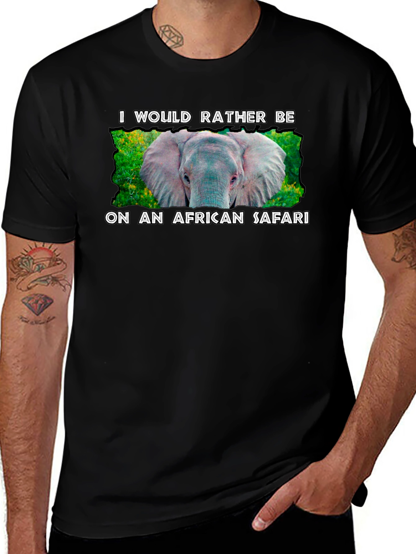 African Safari Elephant Graphic Tee