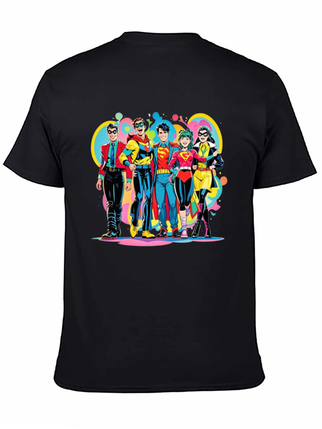 Retro Superhero Squad Graphic T-Shirt